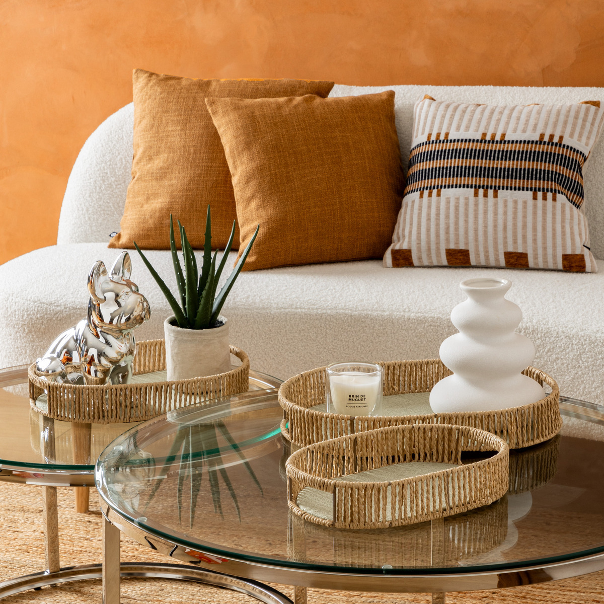 Statue "Bulldog", ceramic Silver, H.12 cm