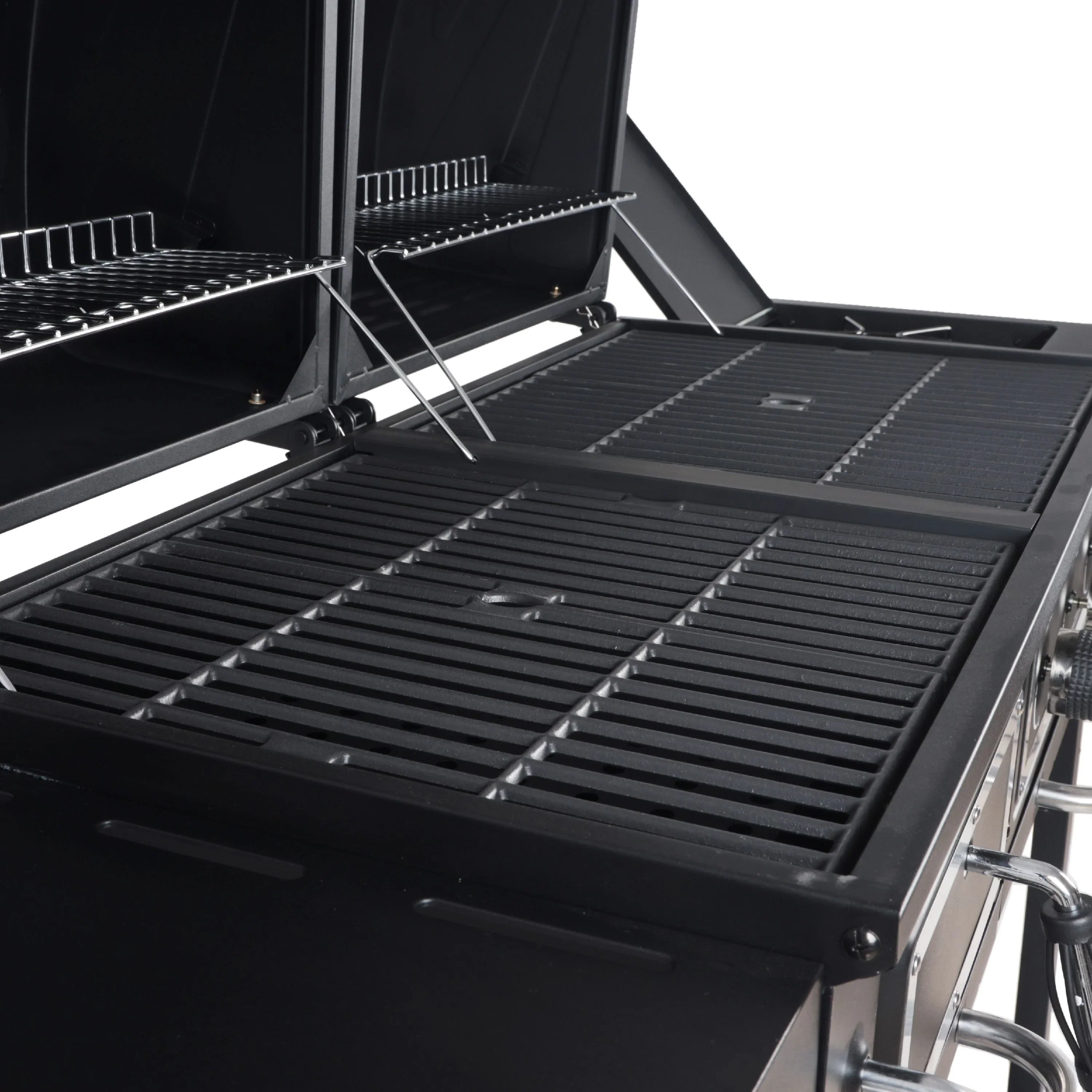 Dual Fuel Gas And Charcoal Combo Grill, Black With Stainless - GBC1793W - Image 2 Dual Fuel Gas And Charcoal Combo Grill, Black With Stainless - GBC1793W - Image 2