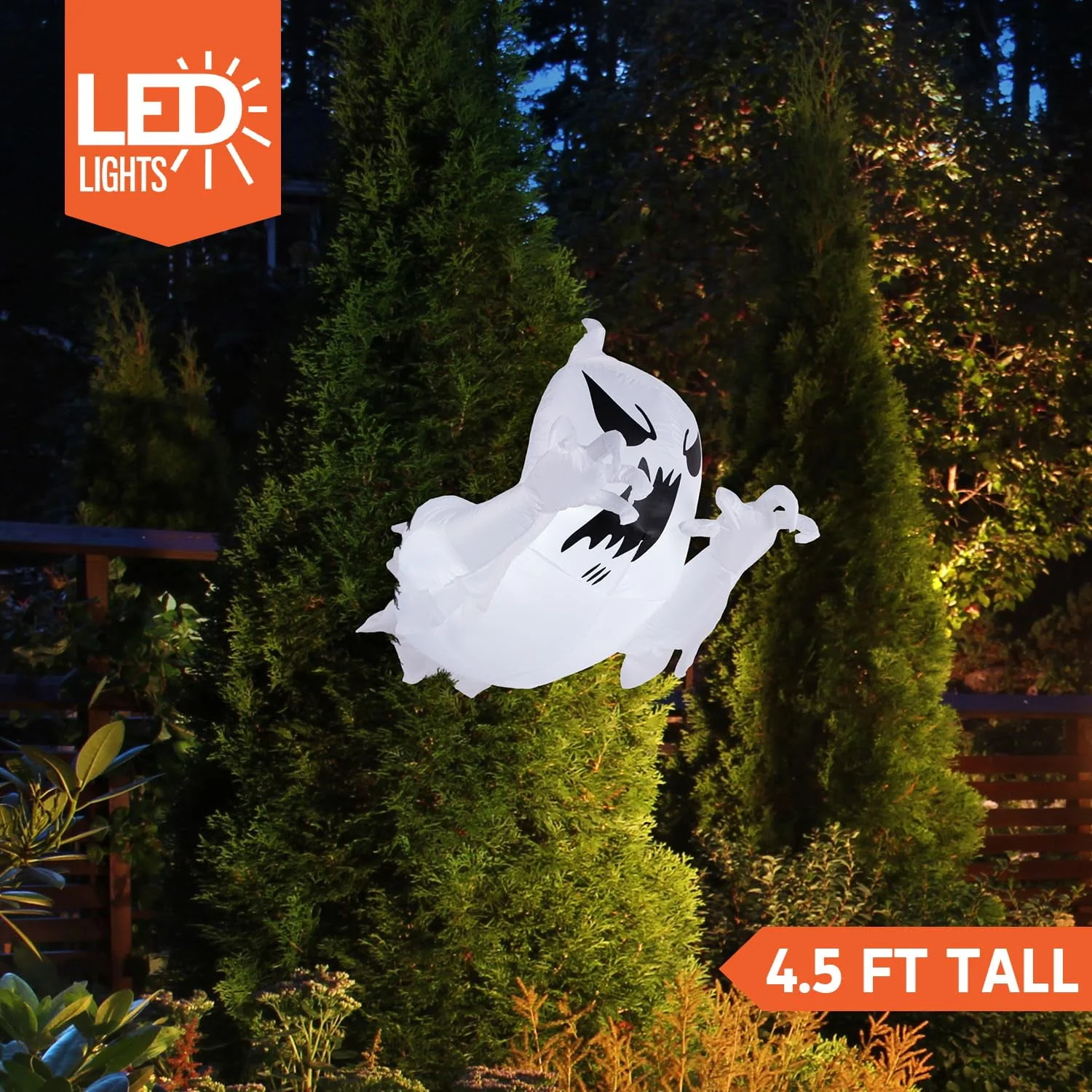 Joyfy 4.5 FT Halloween Inflatable Decorations Outdoor Scary Flying Ghost Broke Out from Window with Built-in LED Blow Up Inflatable for Window Decoration Yard Garden Lawn Decor - Image 3 Joyfy 4.5 FT Halloween Inflatable Decorations Outdoor Scary Flying Ghost Broke Out from Window with Built-in LED Blow Up Inflatable for Window Decoration Yard Garden Lawn Decor - Image 3
