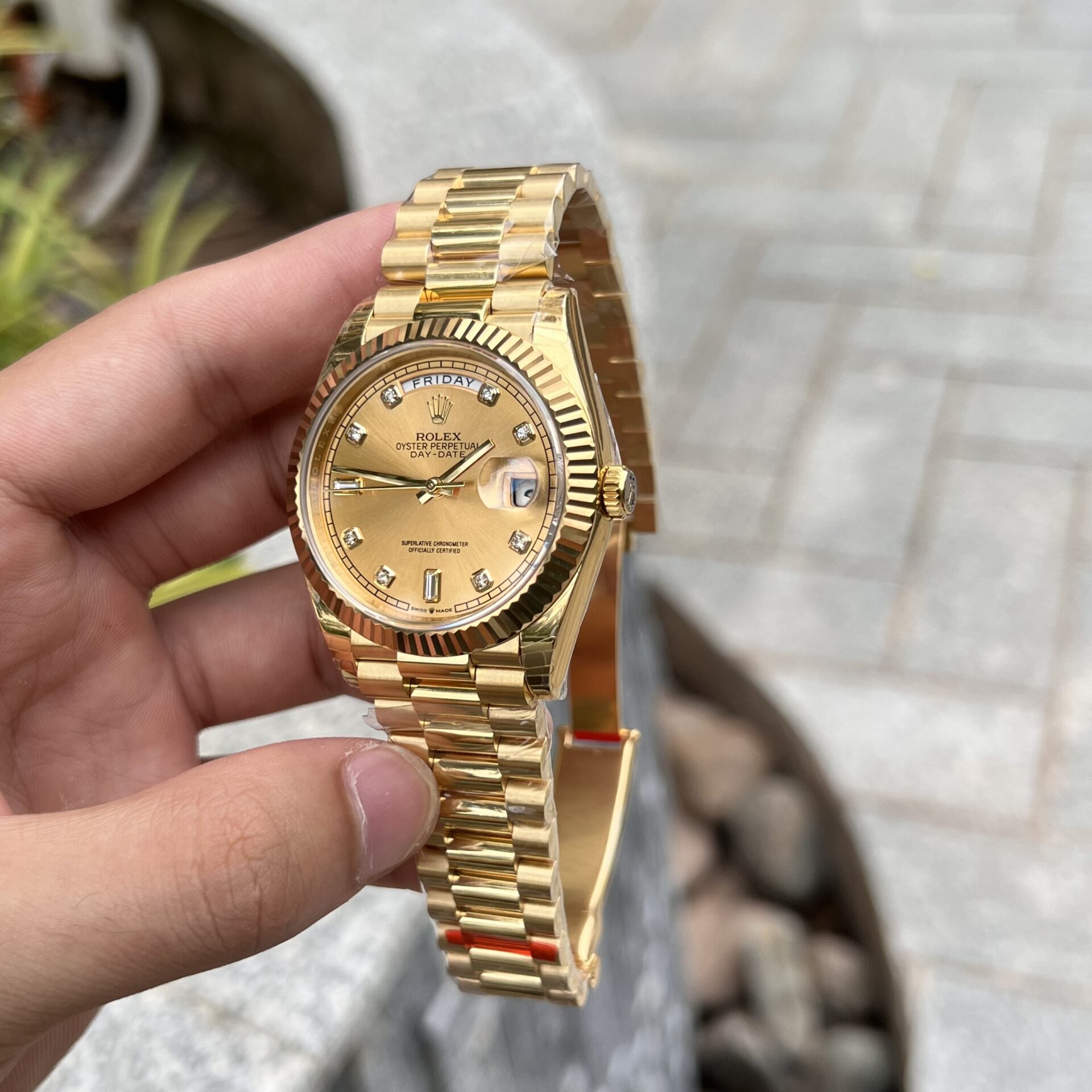 Rolex Day-Date Replica 1:1 Watch Champagne Dial Jubilee Strap 40mm - Top club