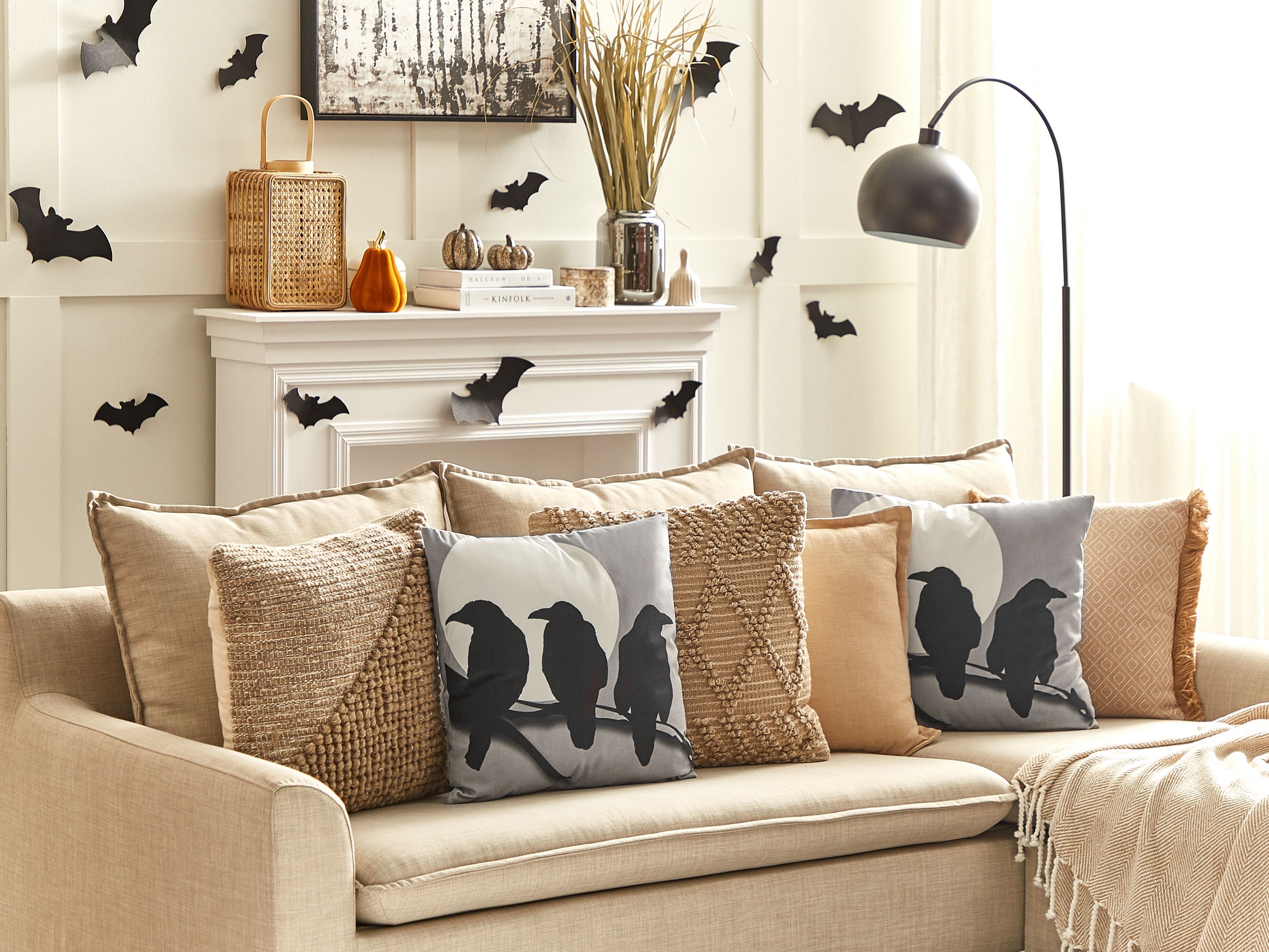 Throw Cushion ORADEA Velvet 45 x 45 cm Grey Animal Pattern