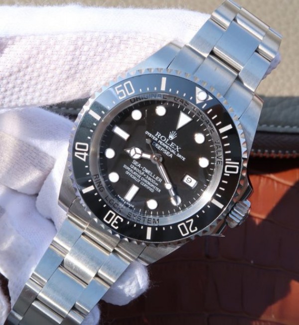 Replica Rolex Sea-Dweller DEEPSEA 116660 Black Ceramic Noob V7 SA3135 - Elite Watch Atelier