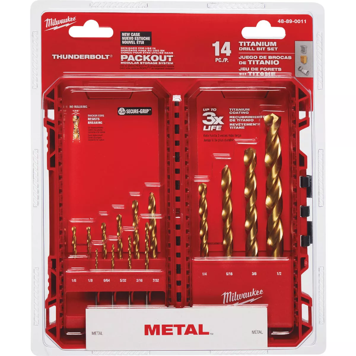Milwaukee THUNDERBOLT 14-Piece Titanium Drill Bit Set, 1/16 In. thru 1/2 In.