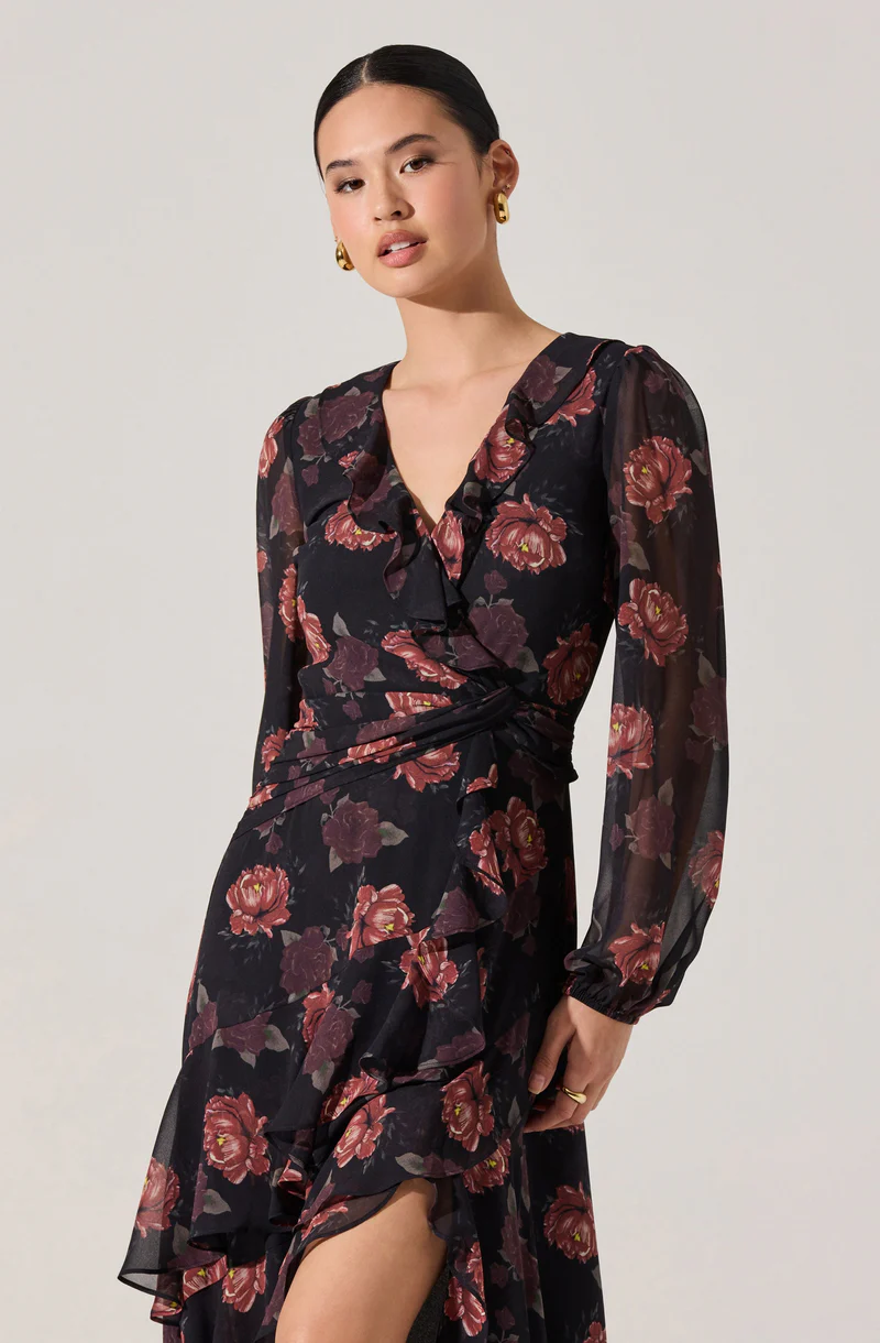 Corrina Floral Ruffle Maxi Dress