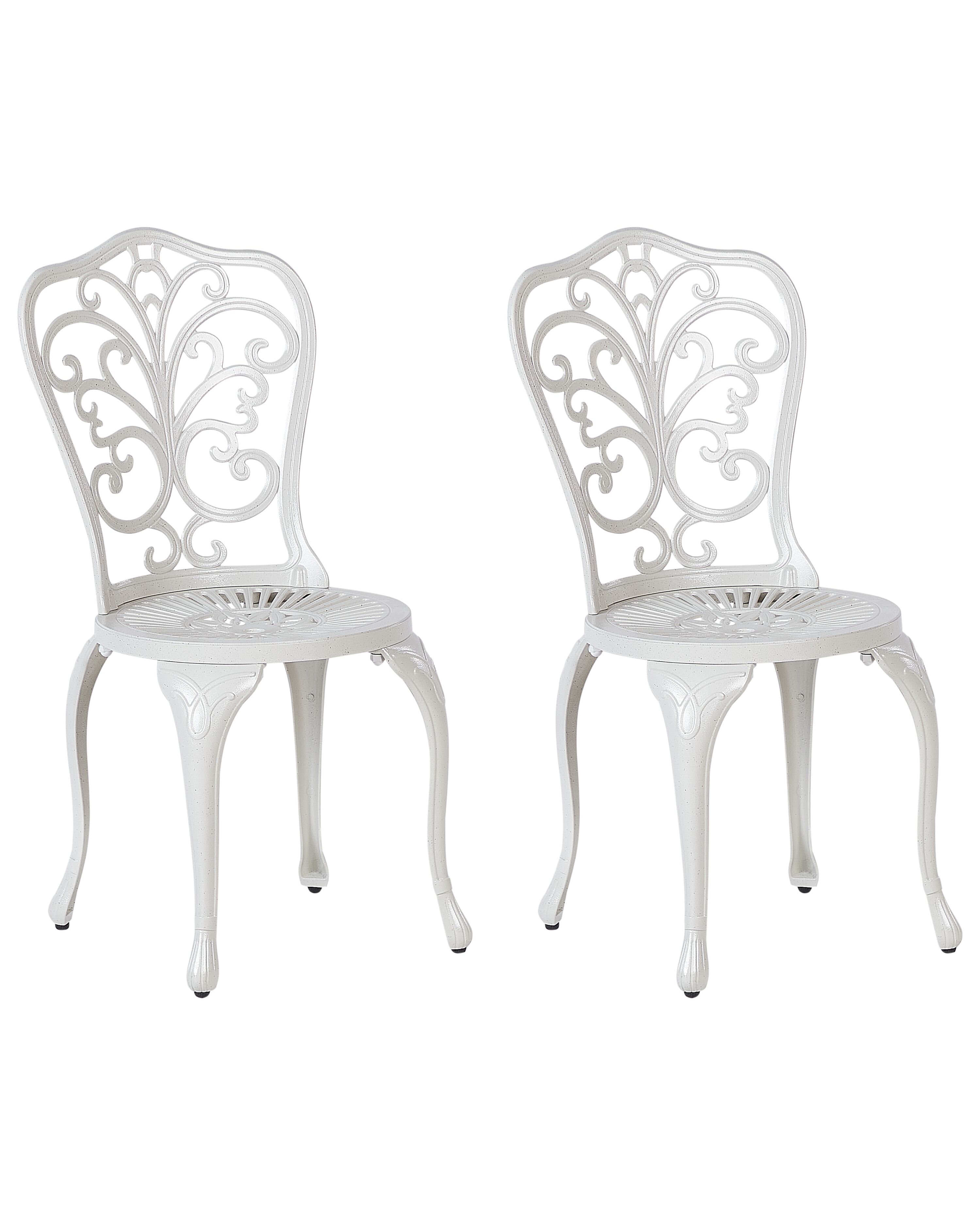Set of 2 Garden Chairs TRIORA Metal Off-White