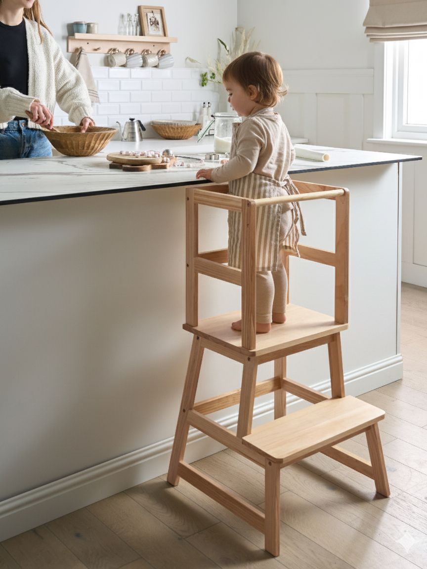 Kitchen Helper BREMER Pine Wood Light Brown