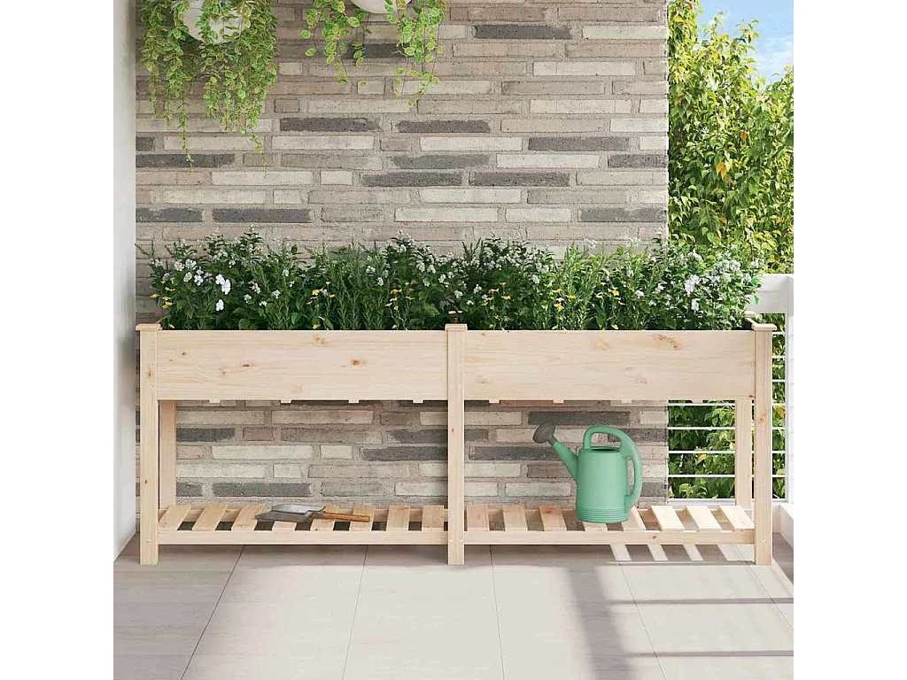 Cache-pot de jardin | Jardinière avec étagère Beige 203 x 53 x 76.5 cm