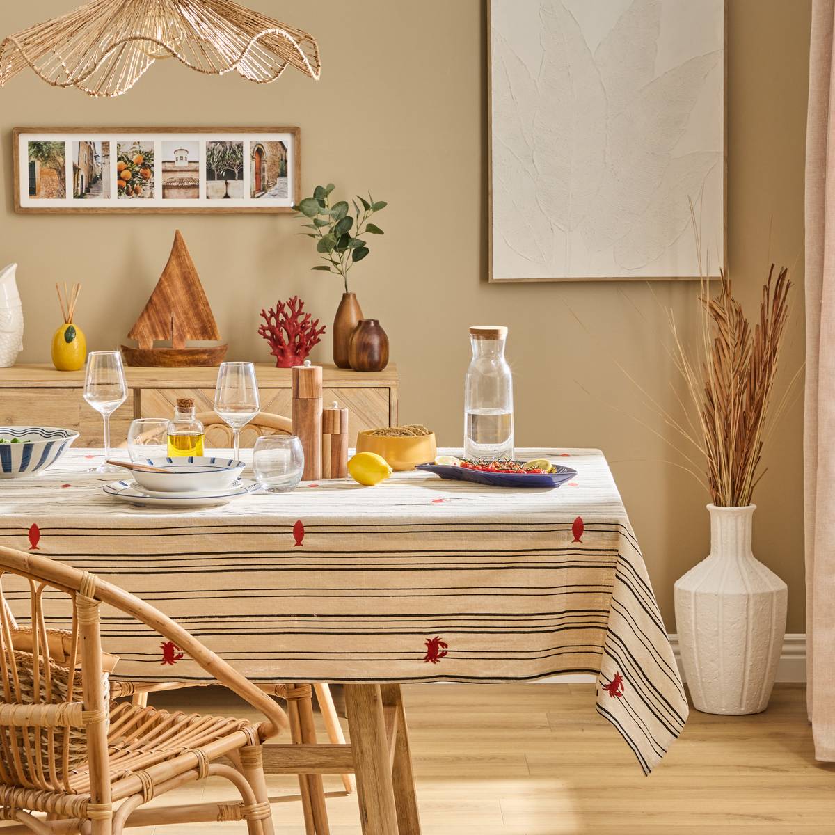 "Oceania" Tablecloth 250x150 cm, Beige