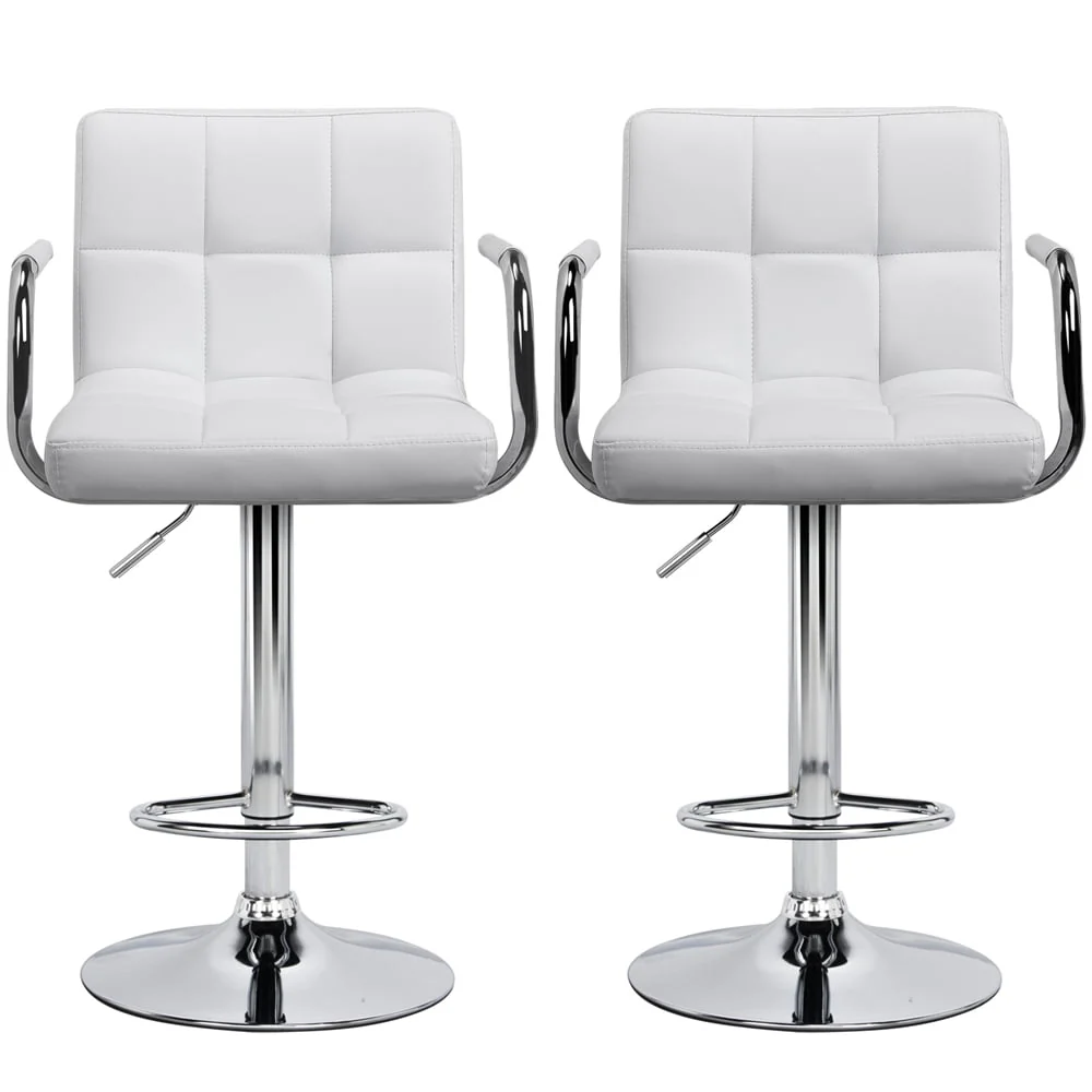 Yaheetech 2pcs PU Leather Adjustable Bar Stools for Dining Room, Black - Image 16