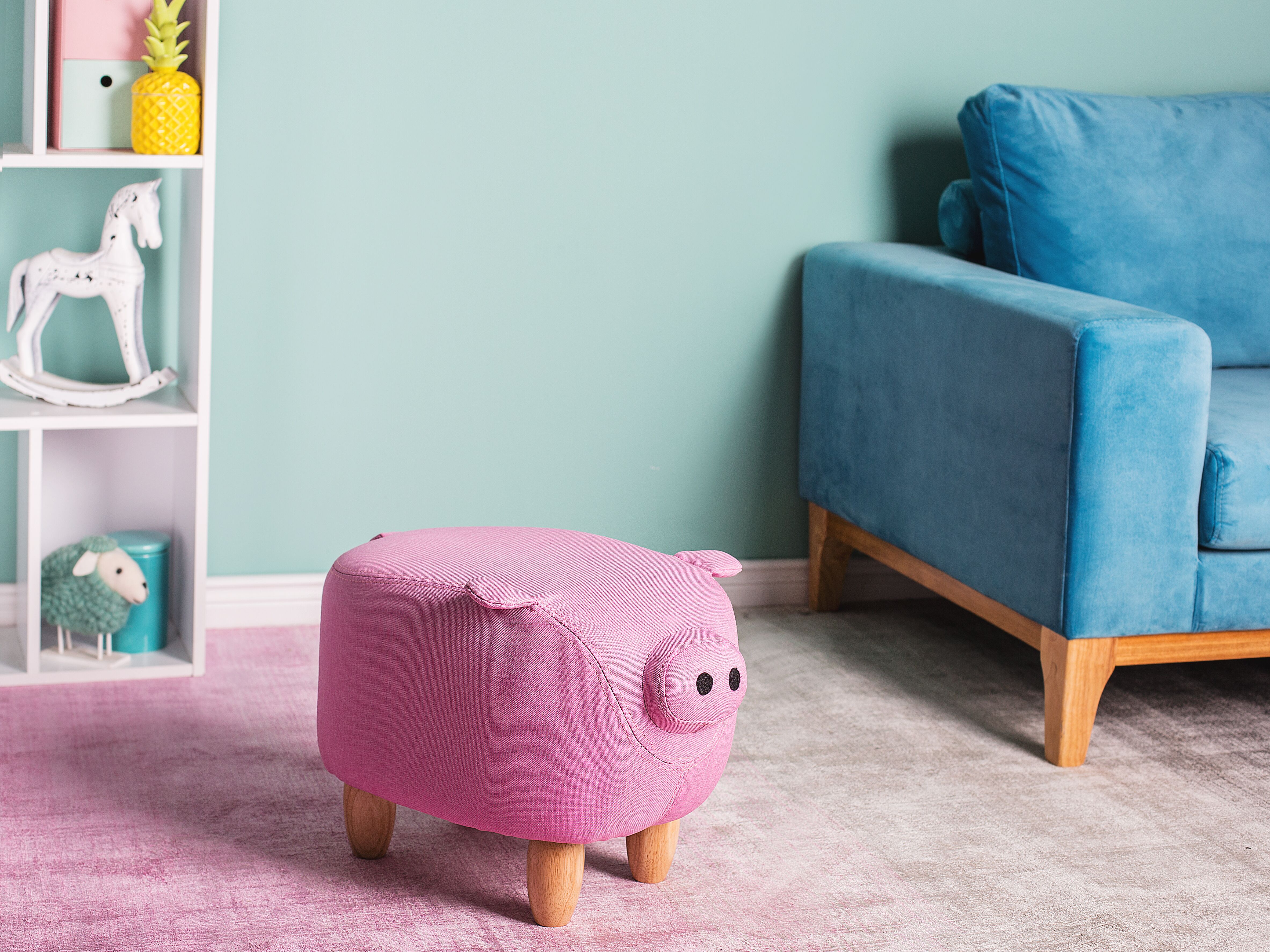Animal Stool PIGGY Fabric Pink Pig