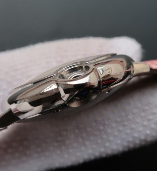 Replica Cartier Ballon Bleu 36mm White Textured Dial Pink Leather Strap - Top club