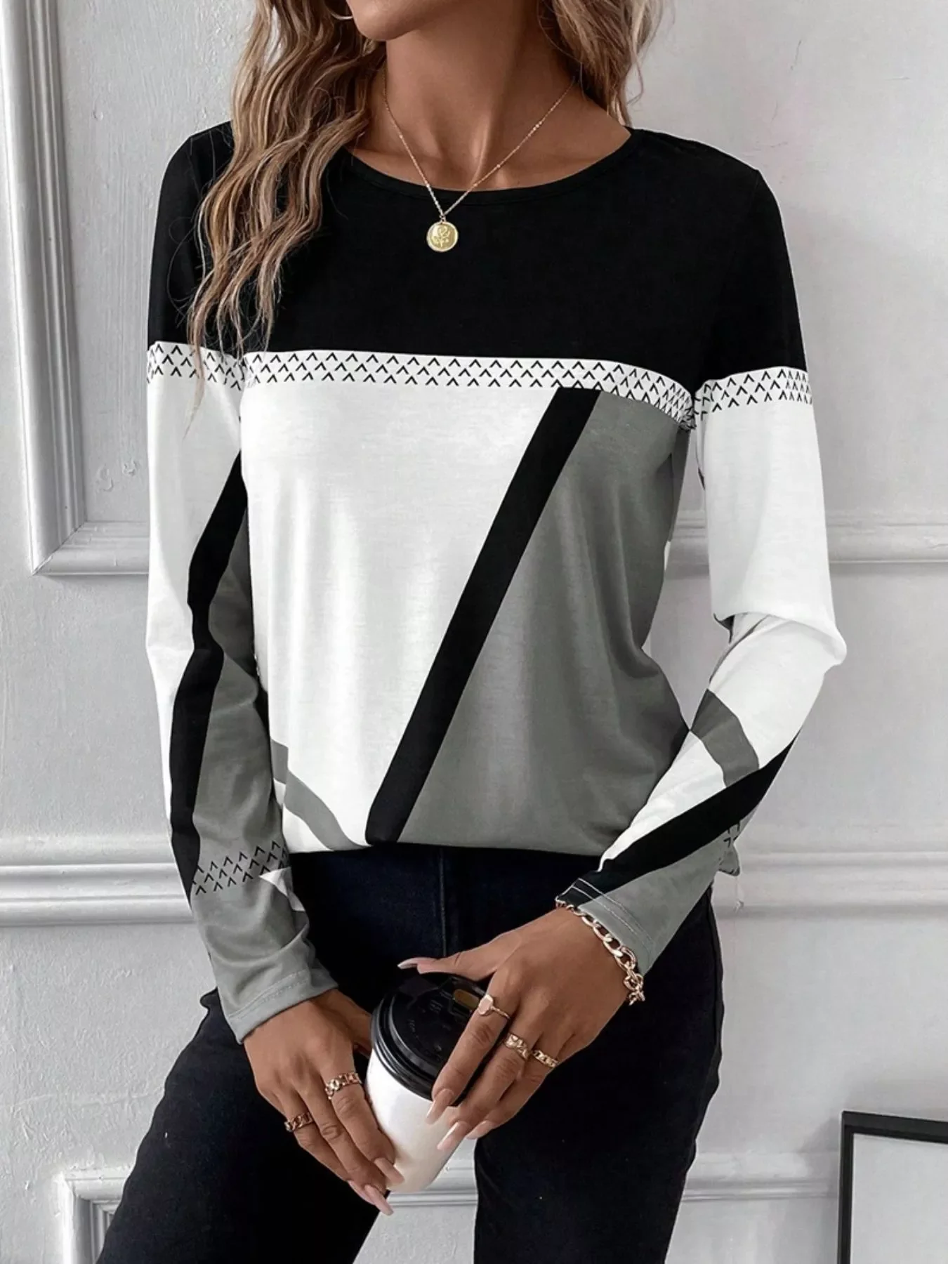 Color Block Long Sleeve T-Shirt - ZKZOOK