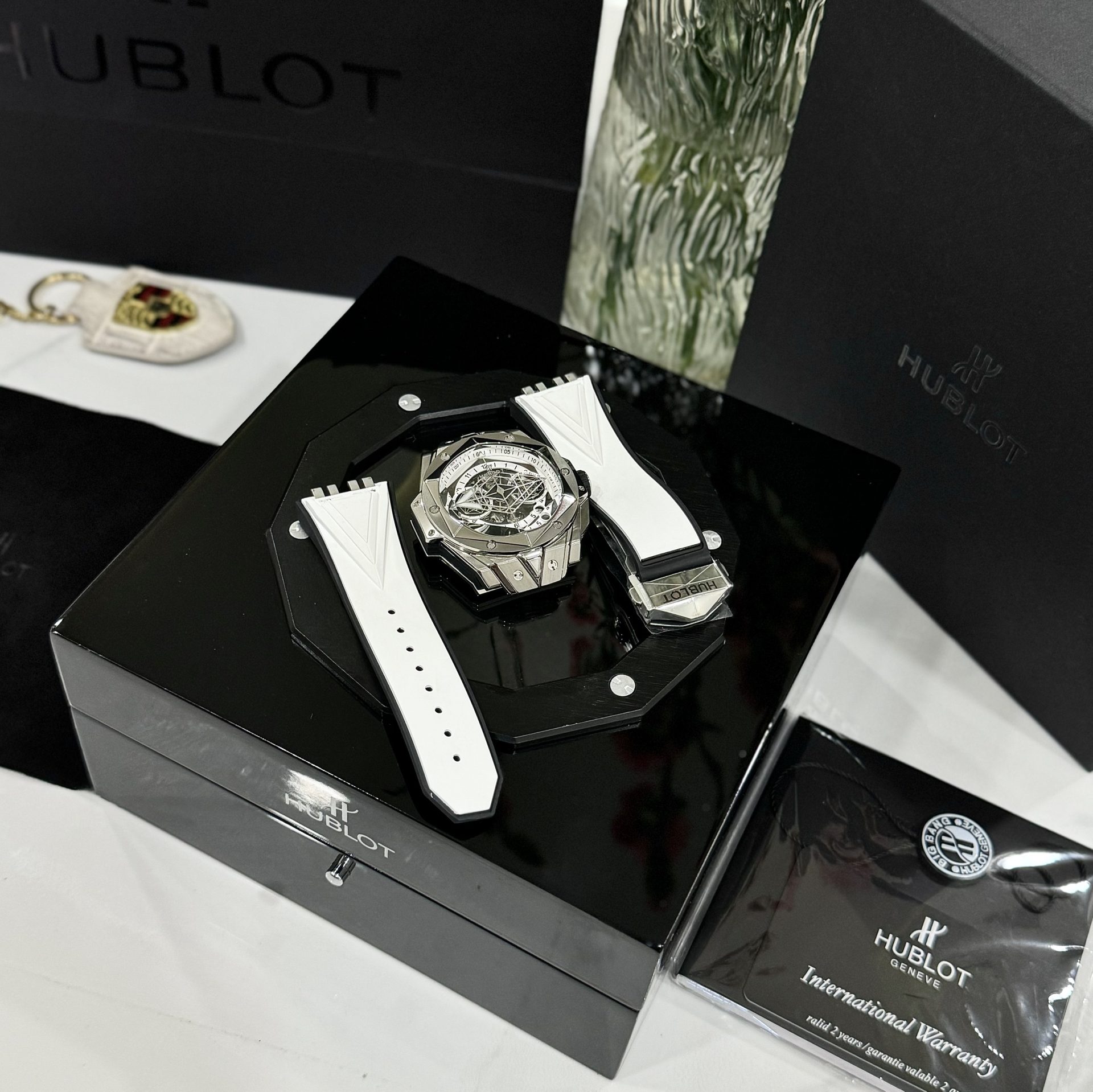 Hublot Replica 1:1 Watches Big Bang Sang Bleu ll Titanium Men s Rubber Strap Factory BBF 45mm - Top club