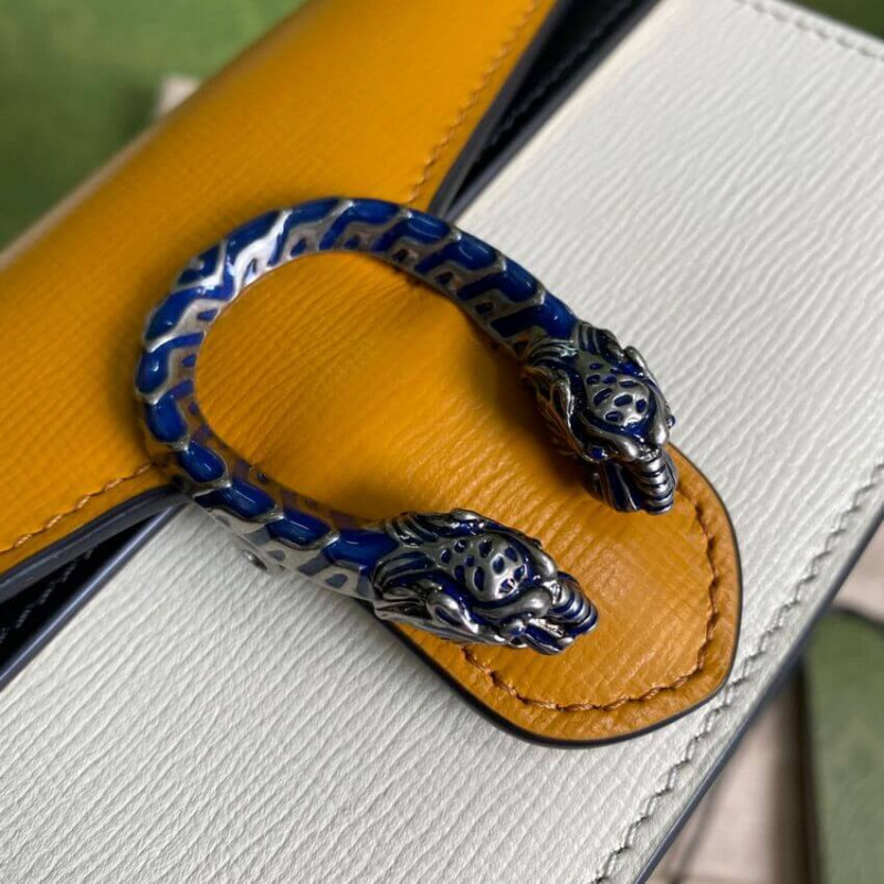 Replica Gucci Dionysus Super Mini Bag 476432 Orange White Leather1:1High-quality replica