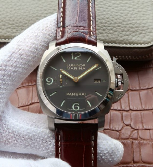 Replica Panerai VSF PAM351 Titanium Brown Leather Strap P.9000 - Top club