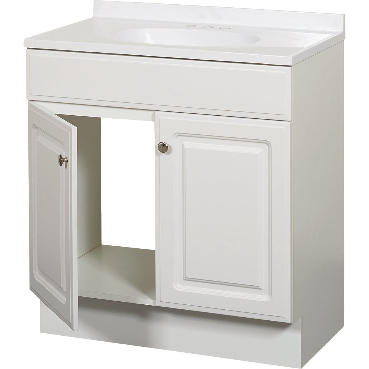 Zenith Zenna Home White 30 In. W x 35 In. H x 18 In. D Vanity with White Cultured Marble Top