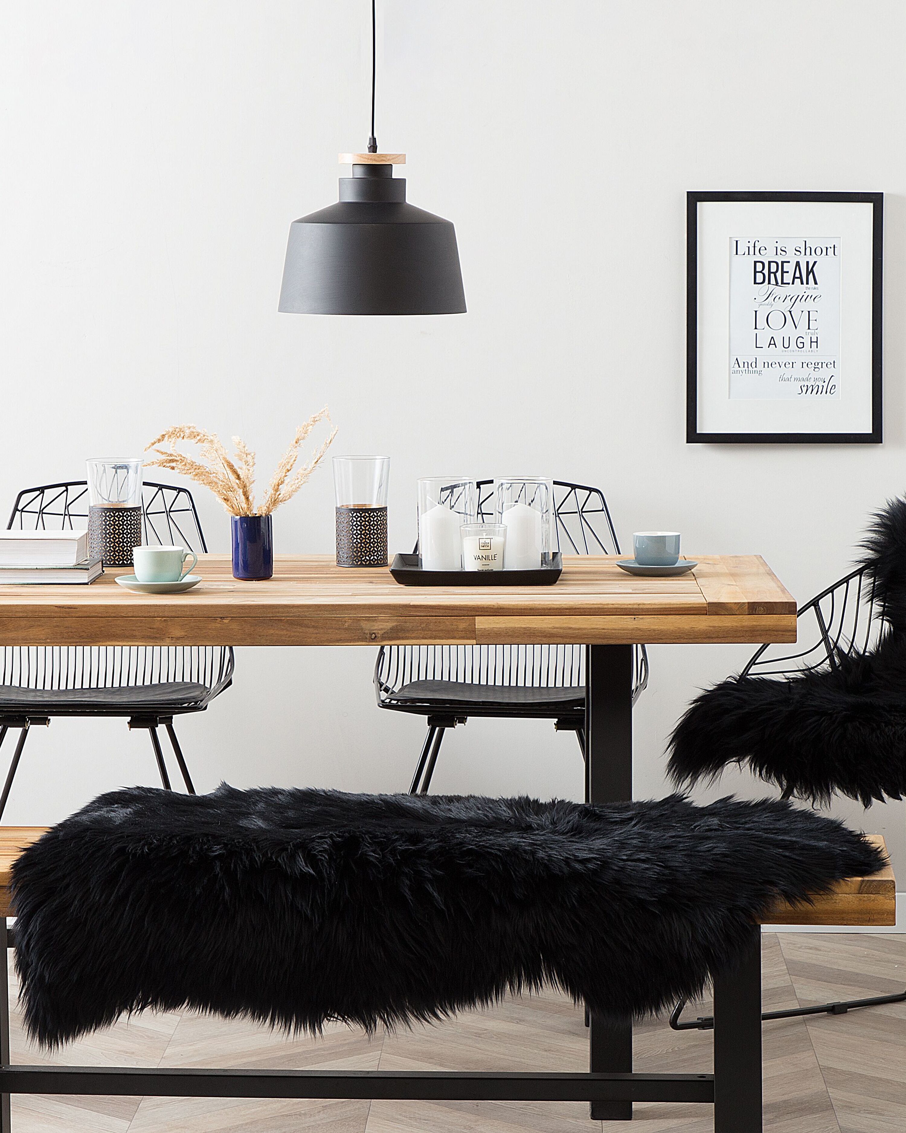 Sheepskin Rug ULURU Black 65 x 110 cm