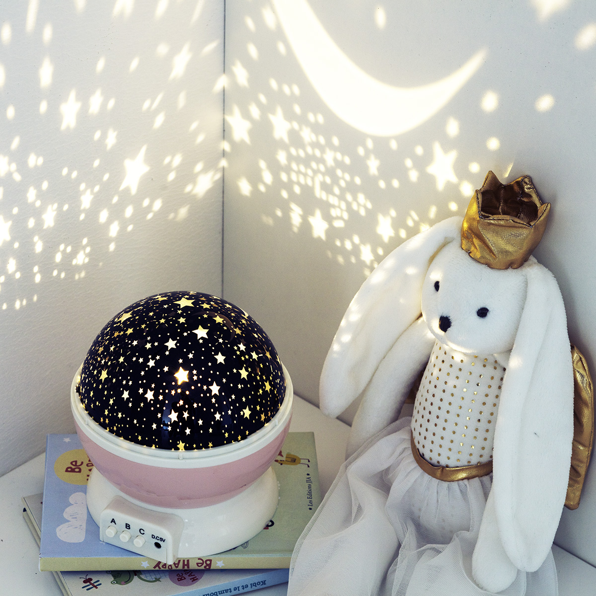 Kids nightlight "Projector" Pink, D.12 cm