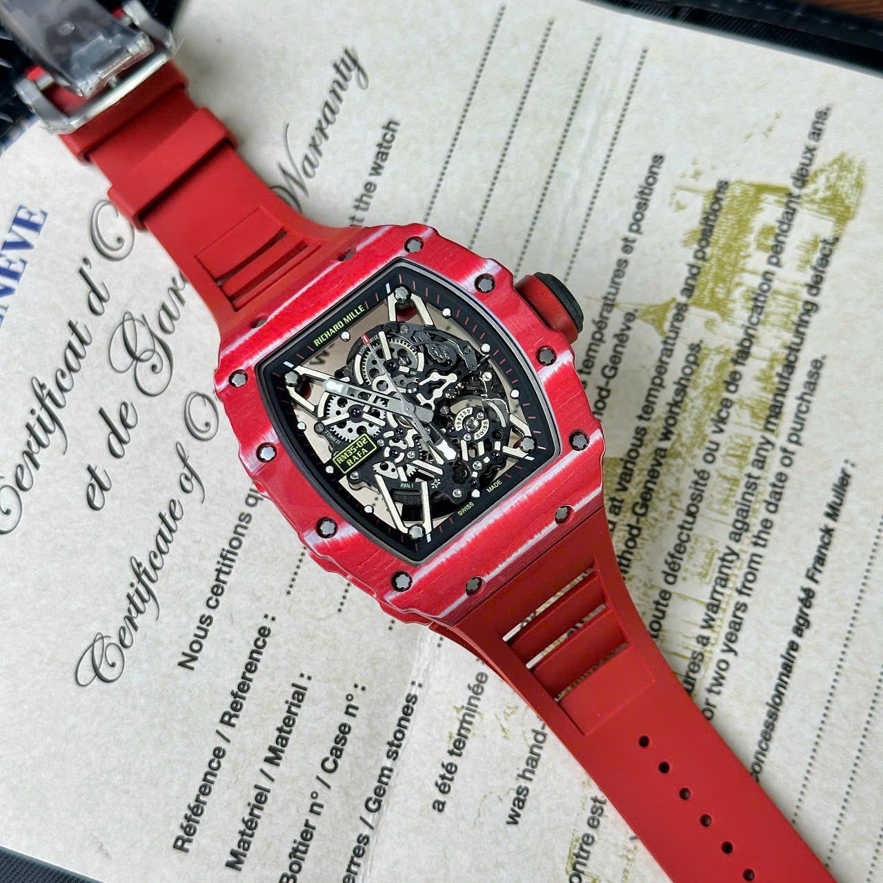 Richard Mille RM35-02 Replica 1:1 Watch Red Full Carbon BBR 45mm - Top club