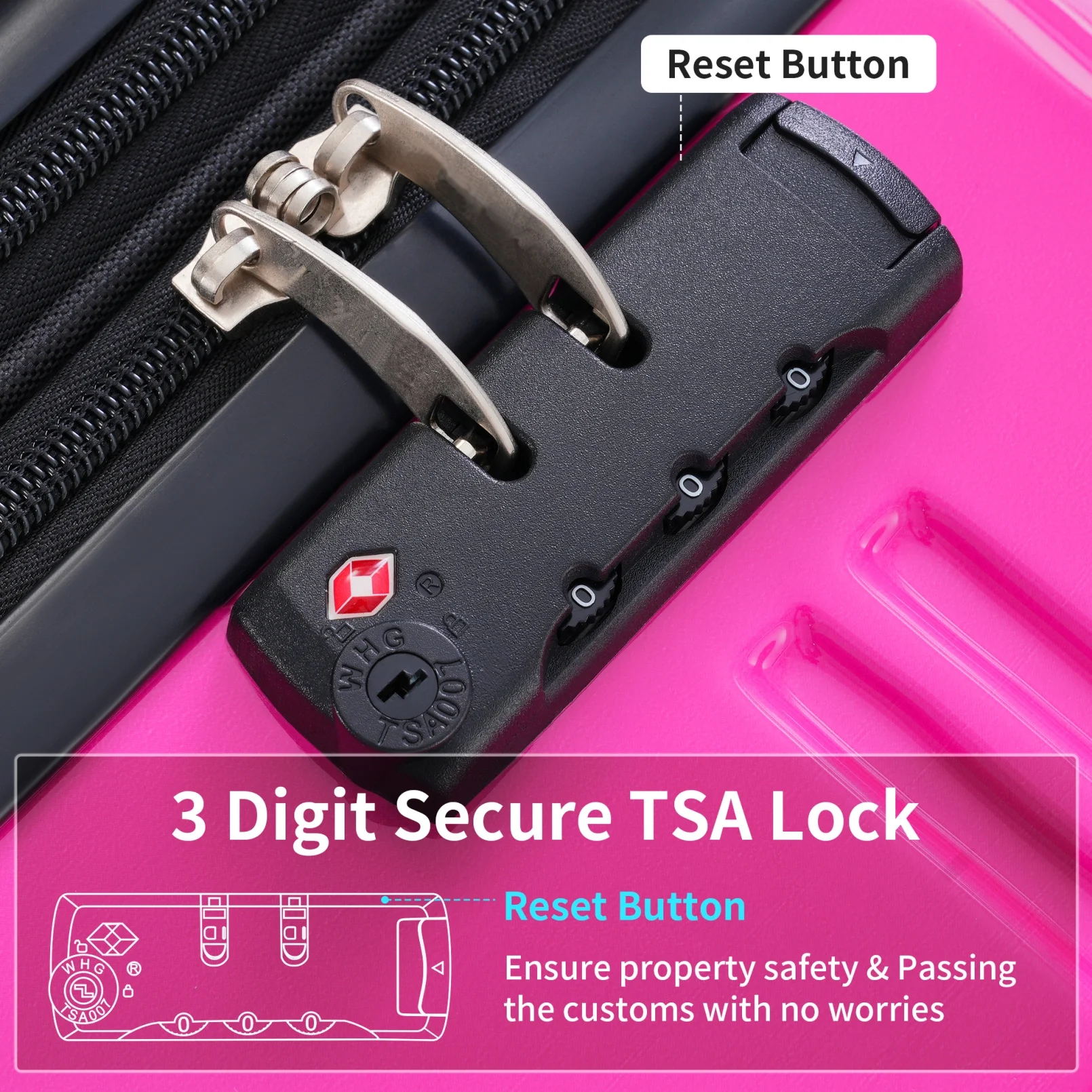 3 Piece Luggage Sets, Hard Shell Suitcase 20/24/28 Inches with TSA Lock and Spinner Wheels, Expandable Lightweight Travel Luggage for Men Women, Multicolor purple - Image 7