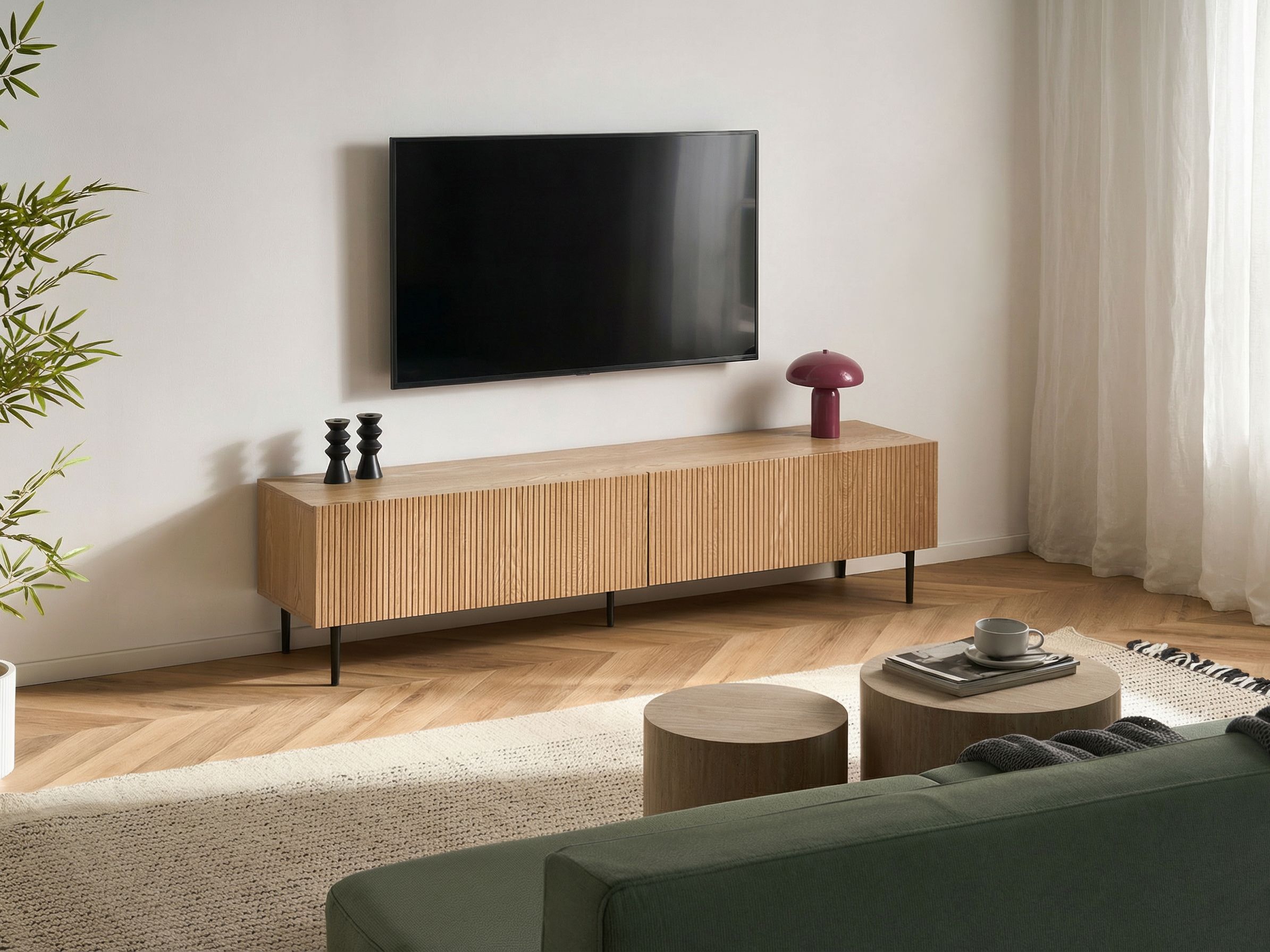 TV Stand BLYTHE Light Ash Wood