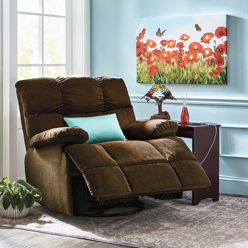 Microfiber Swivel Rocker Recliner - MIDNIGHT VELVET CATALOG