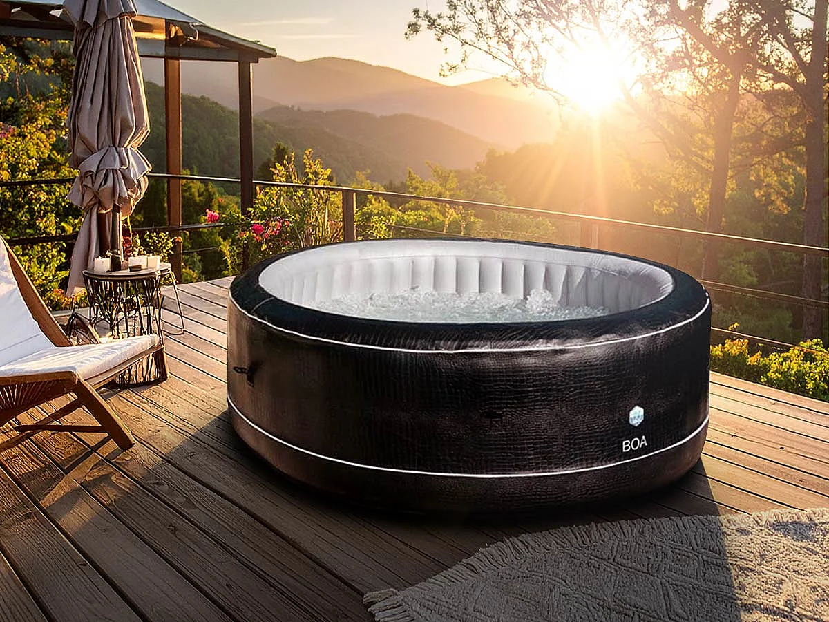 Spa gonflable Netspa Boa rond Bulles 5-6 places + 3 cartouches de filtration