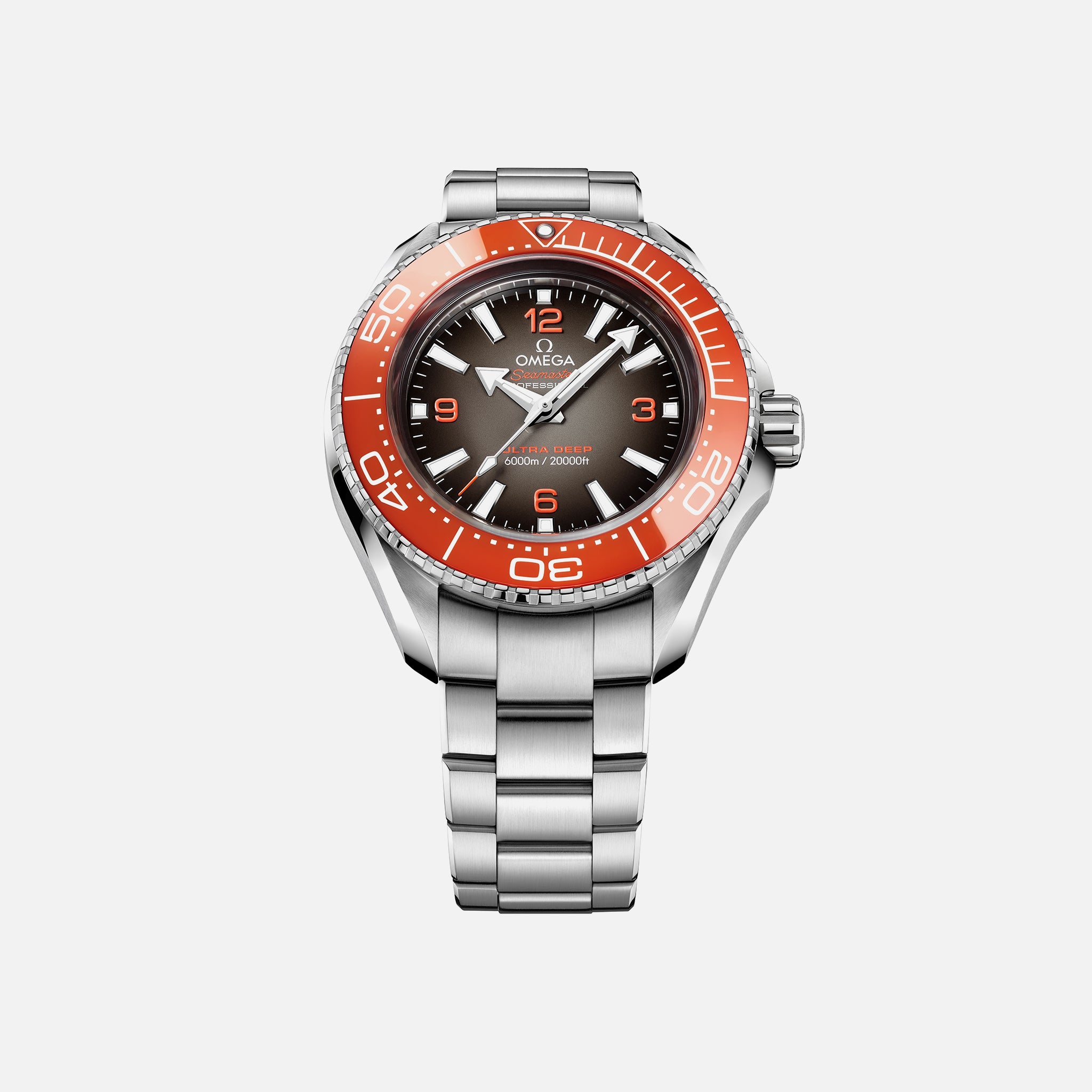 Omega Seamaster Planet Ocean Ultra Deep Professional 6000M Co-Axial Master Chronometer 45.5mm Orange Dial On Bracelet(1:1 replica) - Elite Watch Atelier