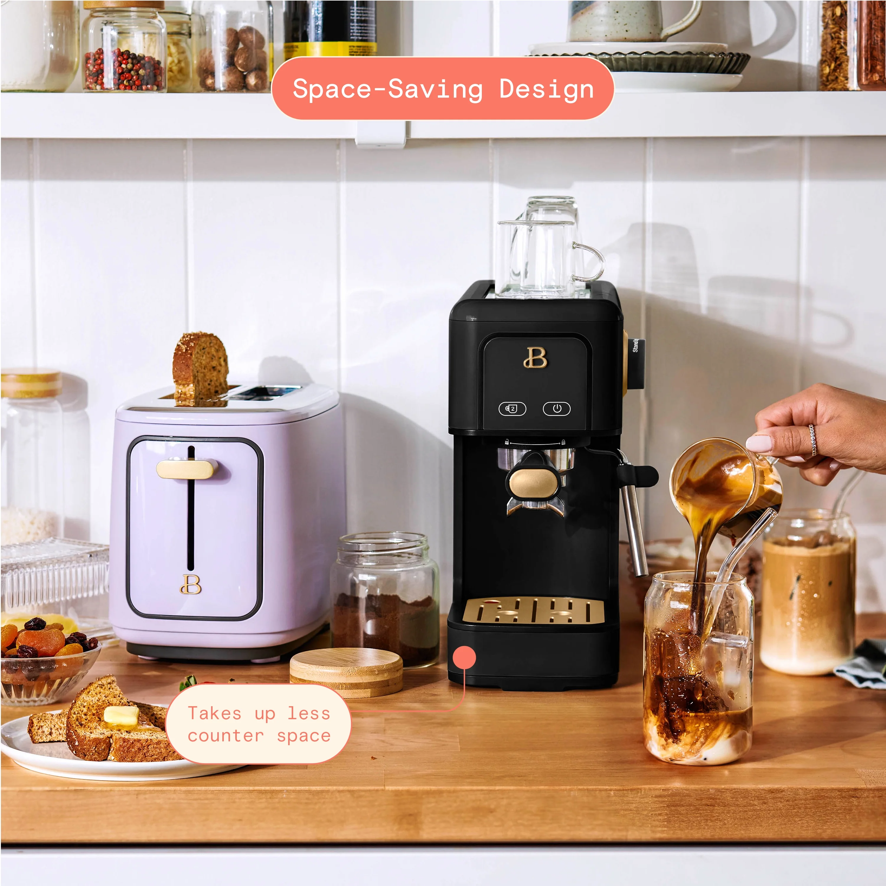 Beautiful Slim Espresso Machine with 20-Bar Pressure, Black Sesame by Drew Barrymore - Image 17
