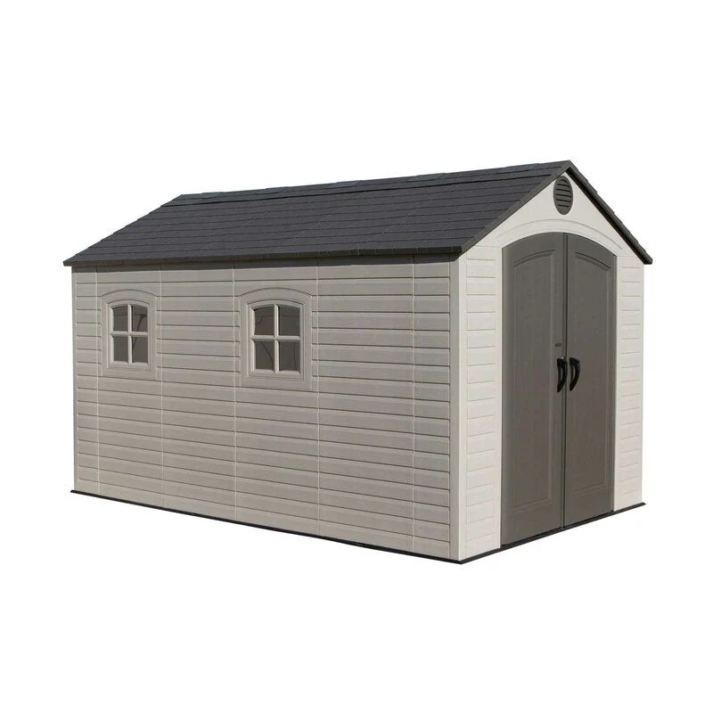 Plastic Storage Shed, 8 ft. W x 12.5 ft. D, Desert Tan And Dark Brown - Image 7 Plastic Storage Shed, 8 ft. W x 12.5 ft. D, Desert Tan And Dark Brown - Image 7