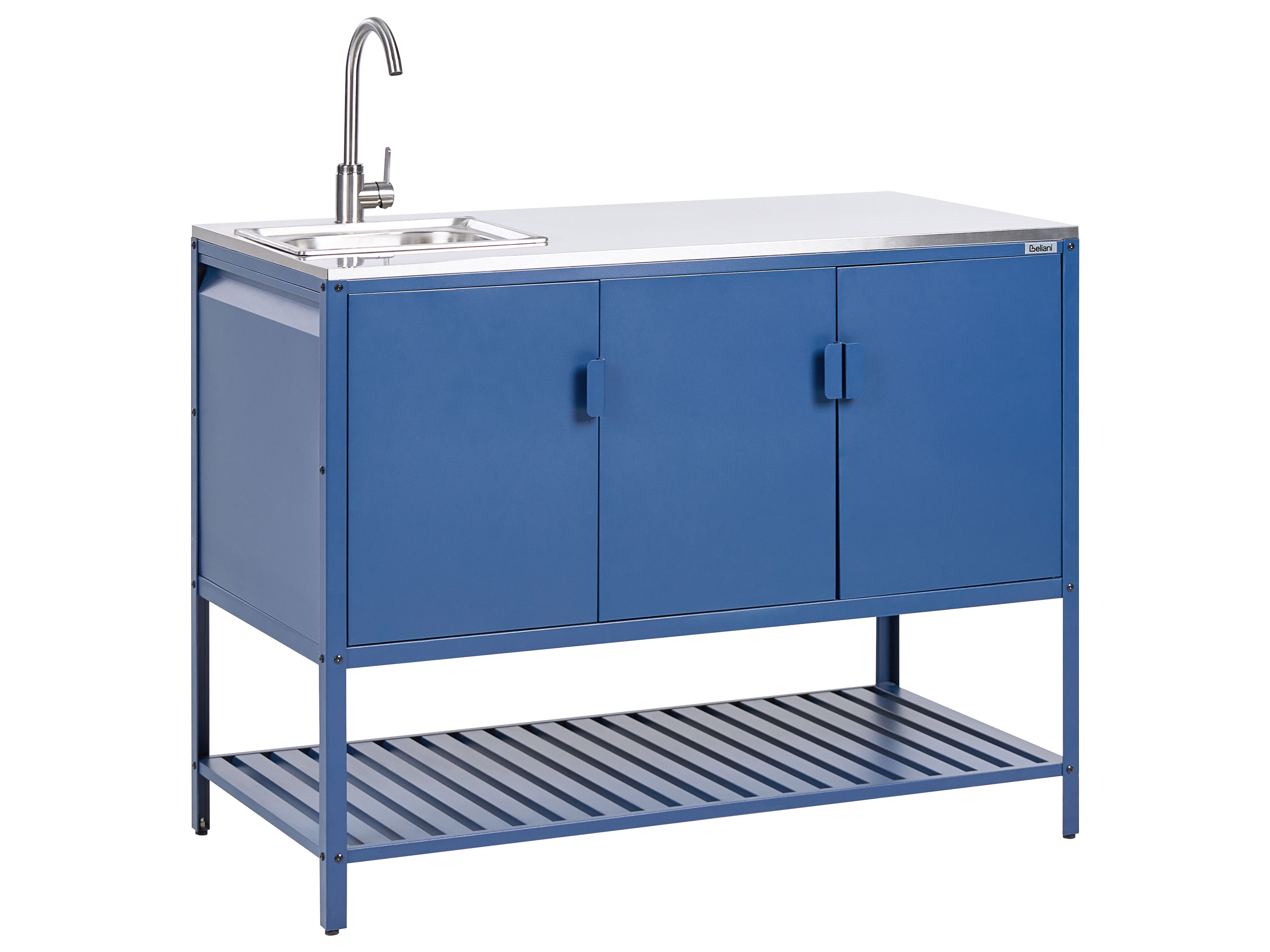 Outdoor Kitchen Cabinet with Sink MAENZA Metal Blue