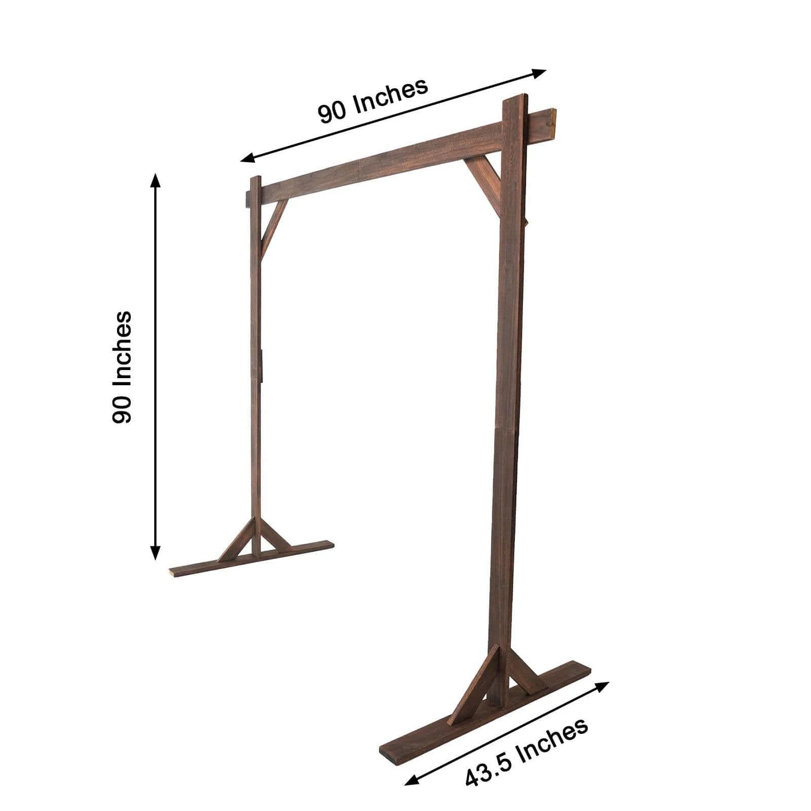 Efavormart 7FT Rustic Square Wedding Arch Wooden Backdrop Stand, Wedding Ceremony Arch - Brown - Image 4