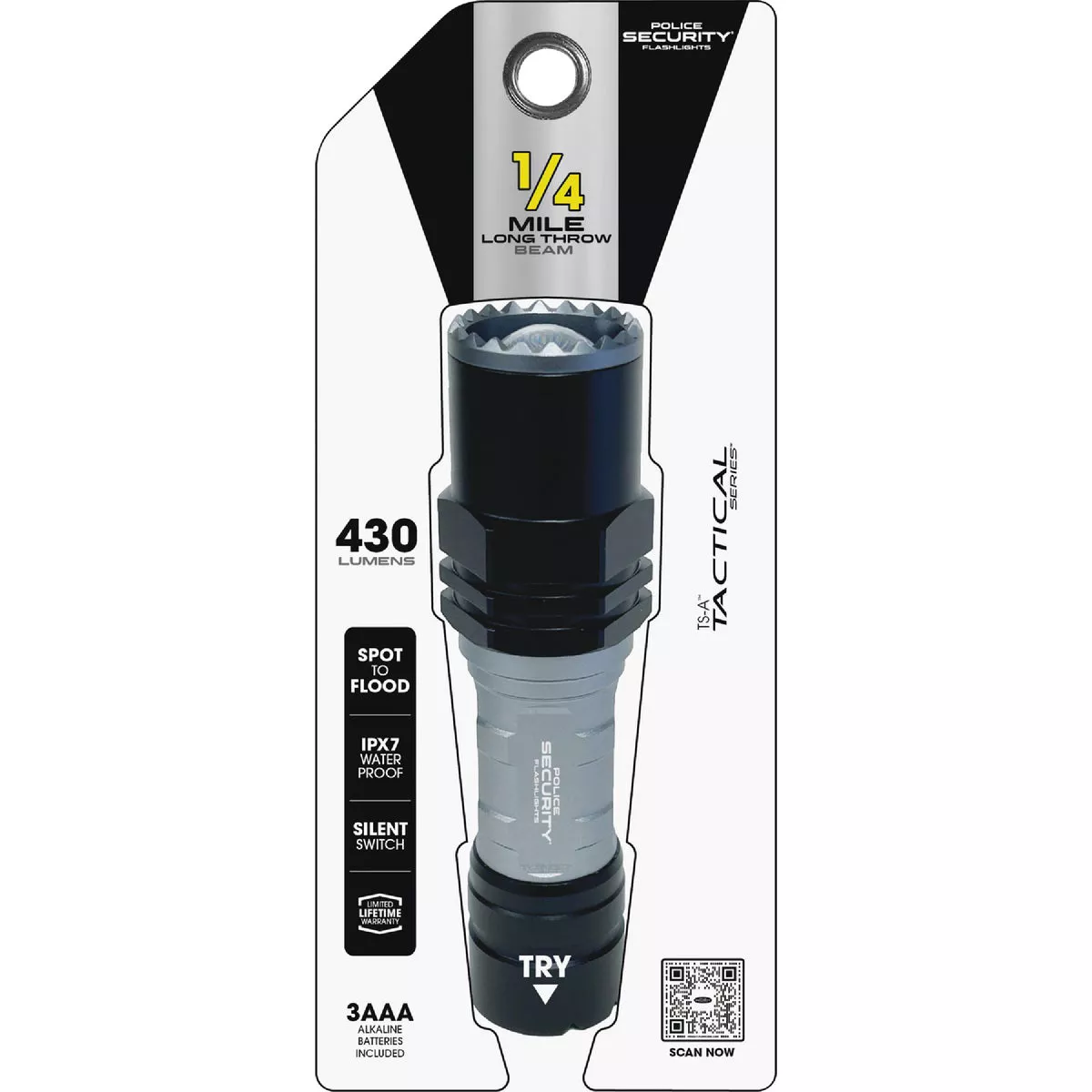 Police Security Long Throw TS-A 400 Lm. LED Flashlight