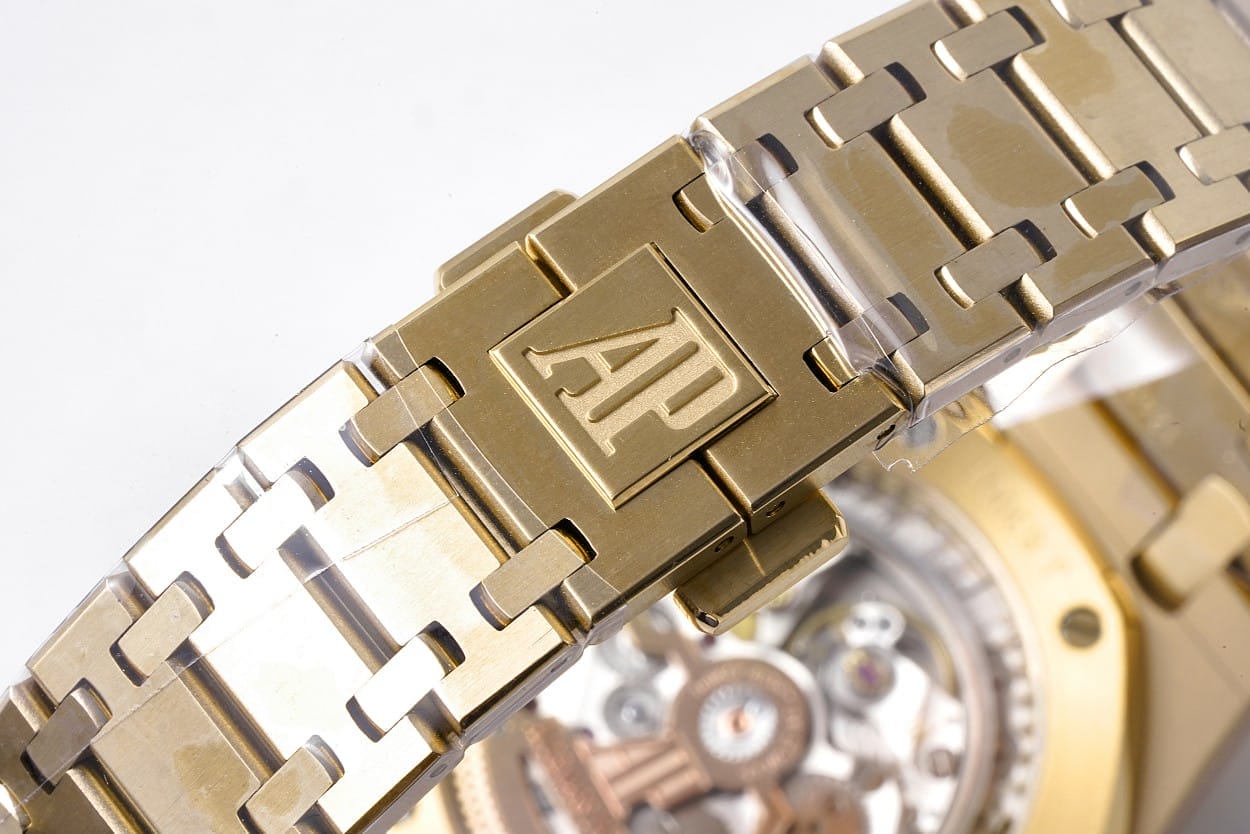 Audemars Piguet Replica Watch Royal Oak Extra-Thin Yellow Gold Blue Index 39mm Yellow Gold Bracelet 15202BA.OO.1240BA.01-BFV2(1:1 replica) - Top club