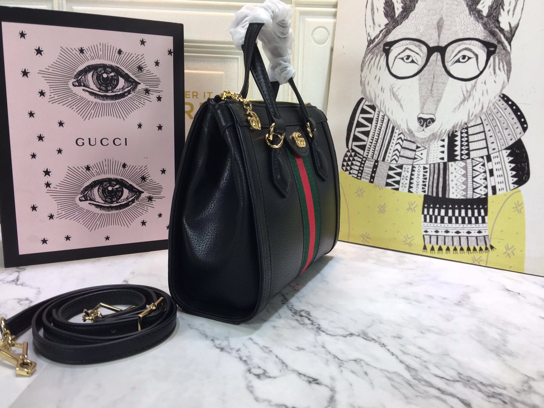 Replica Gucci Ophidia Small Tote Bag Black/White1:1High-quality replica