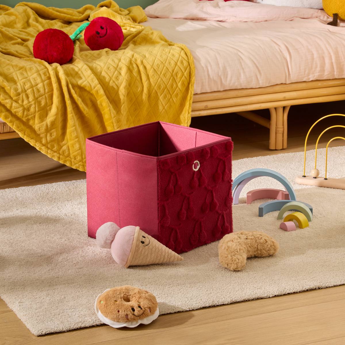 Children's Storage Basket "Fraci" Red, 30x30 cm