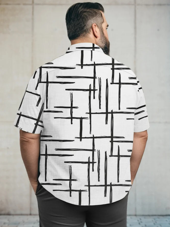 Men's Big Size Vacation Casual Hawaiian Short Sleeve Shirt 015