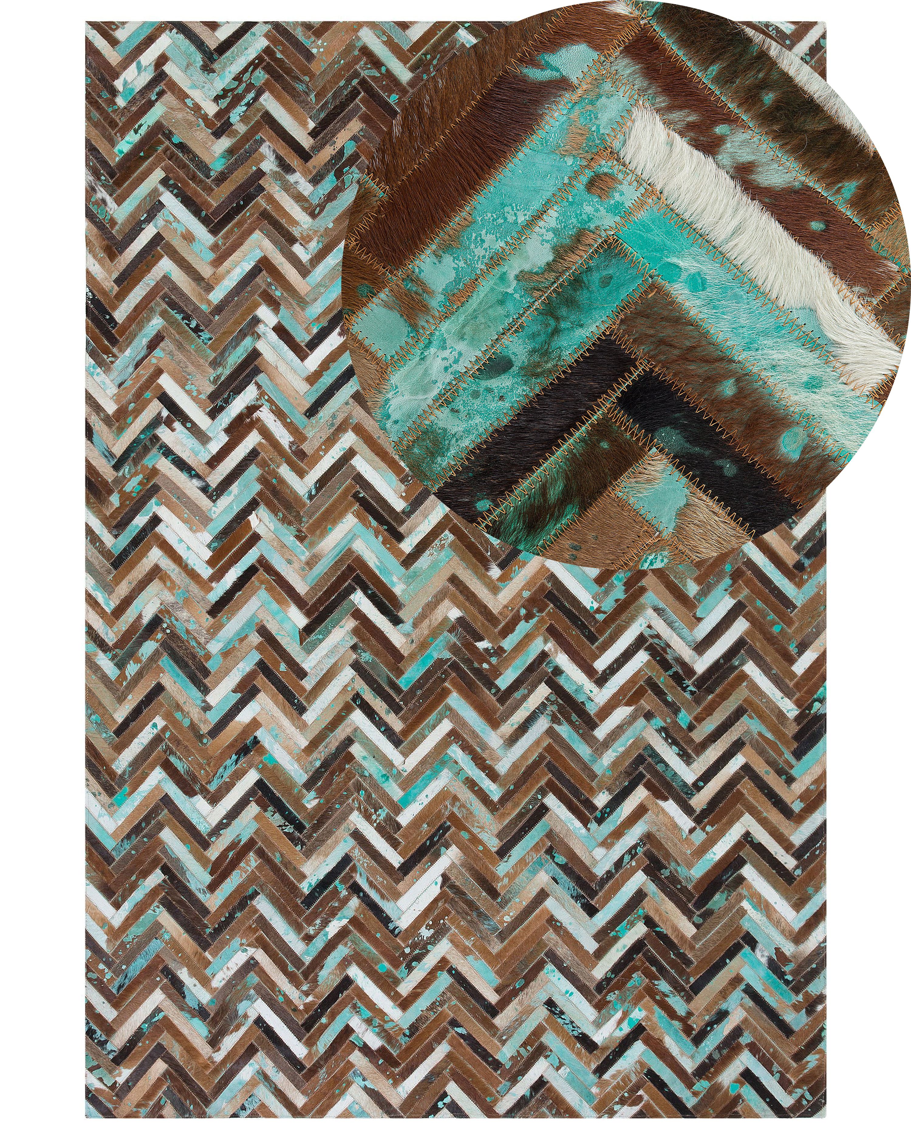 Rug AMASYA Brown 160 x 230 cm Leather