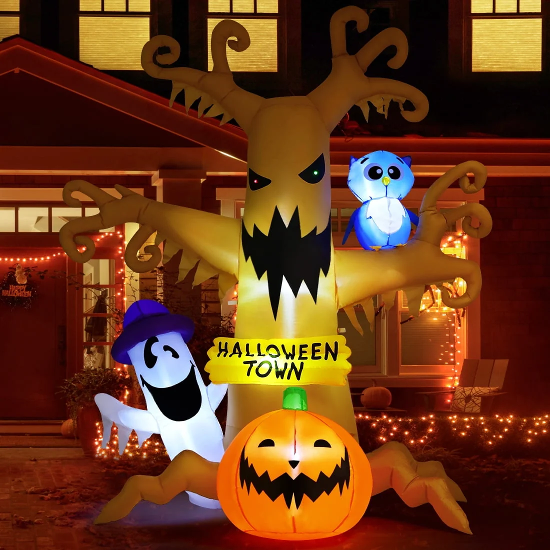 GOOSH Halloween Inflatables 8 FT Halloween Inflatable tree with Ghost Pumpkin and Owl, Halloween Dead Tree Decorations Scary Halloween Decorations with Built-in Lights for Halloween/Holiday/Party - Image 2 GOOSH Halloween Inflatables 8 FT Halloween Inflatable tree with Ghost Pumpkin and Owl, Halloween Dead Tree Decorations Scary Halloween Decorations with Built-in Lights for Halloween/Holiday/Party - Image 2