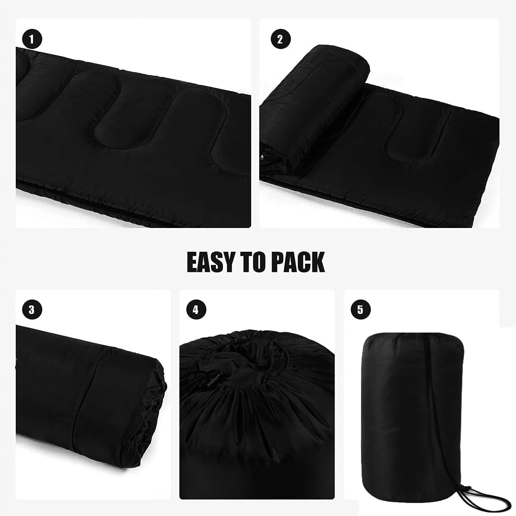 10 Pack Bulk Wholesale of Cold Weather Envelope Sleeping Bags for Adults, Kids, Homeless, Camping, Indoors, Outdoors - 10 Count Sleeping Bags in Black, Navy Blue, Forest Green, Red - 71"L x 30"W - Image 21