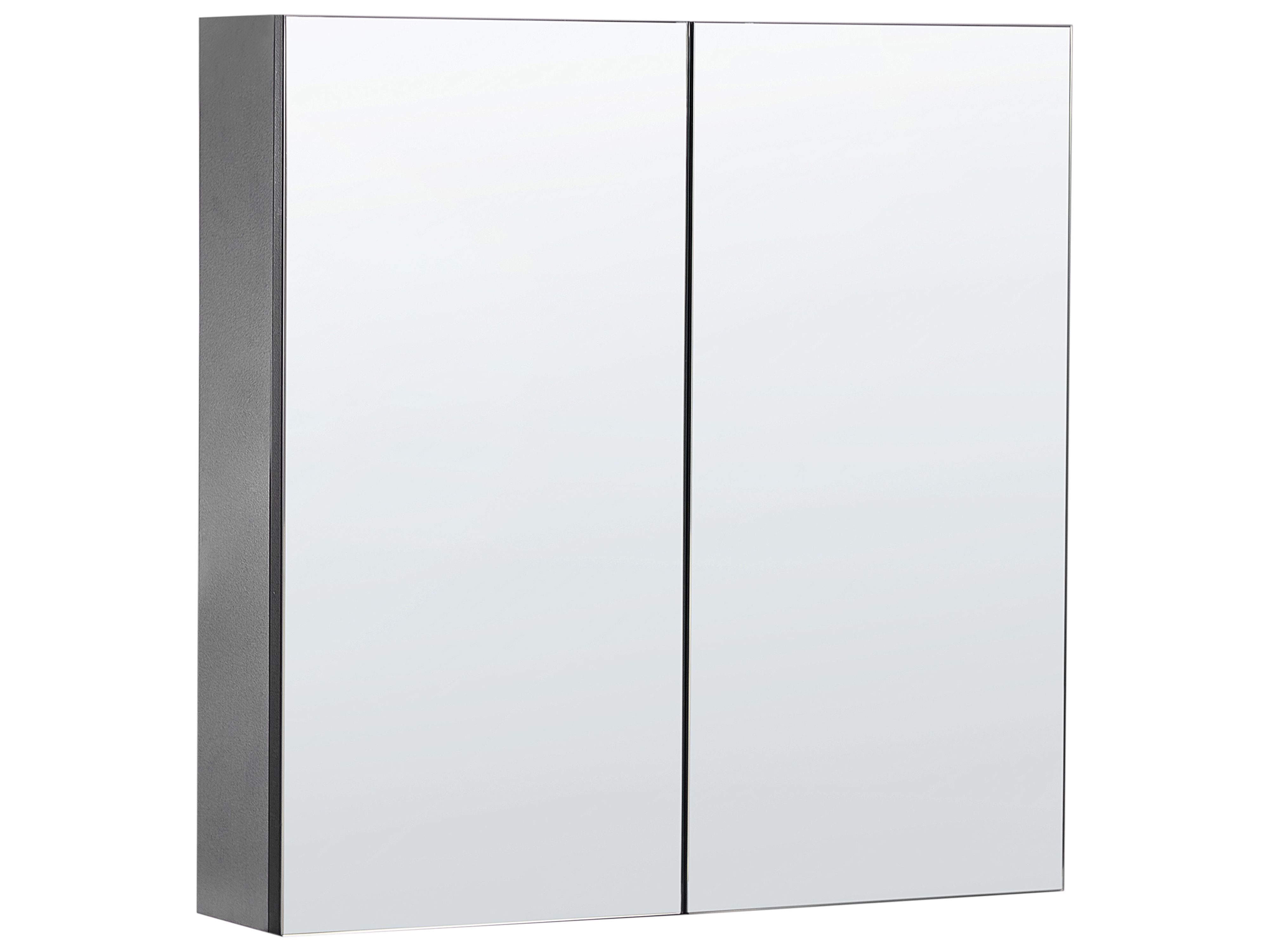 Bathroom Wall Mounted Mirror Cabinet NAVARRA 60 cm 60 cm Black