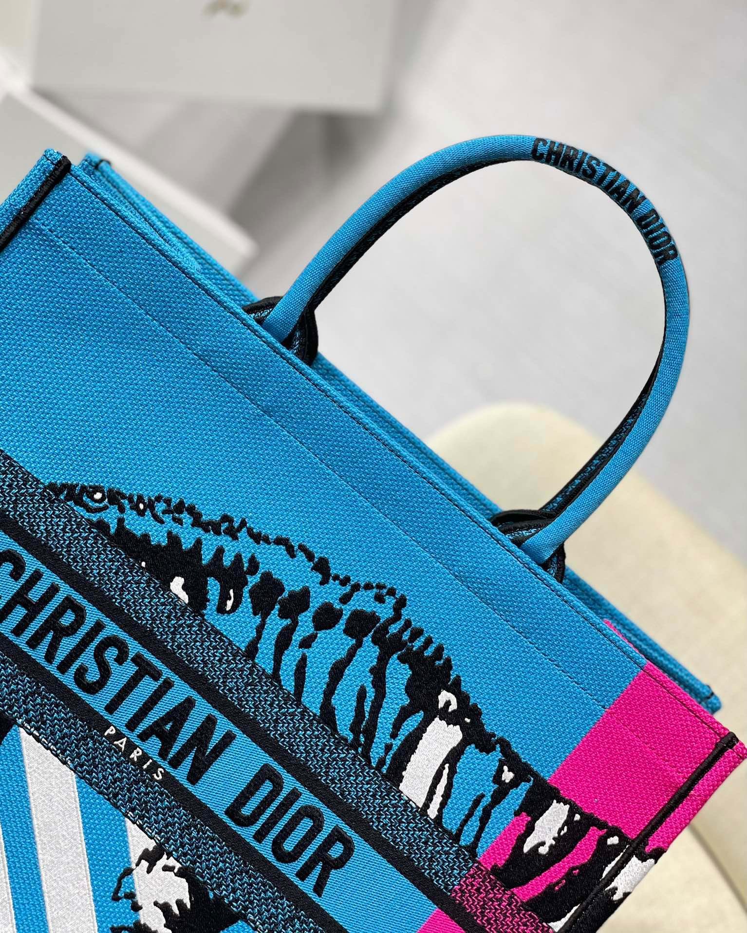Christian Dior Large Dior Book Tote Blue And Pink, For Women, Women’s Handbags 16.5in/42cm CD1:1High-quality replica