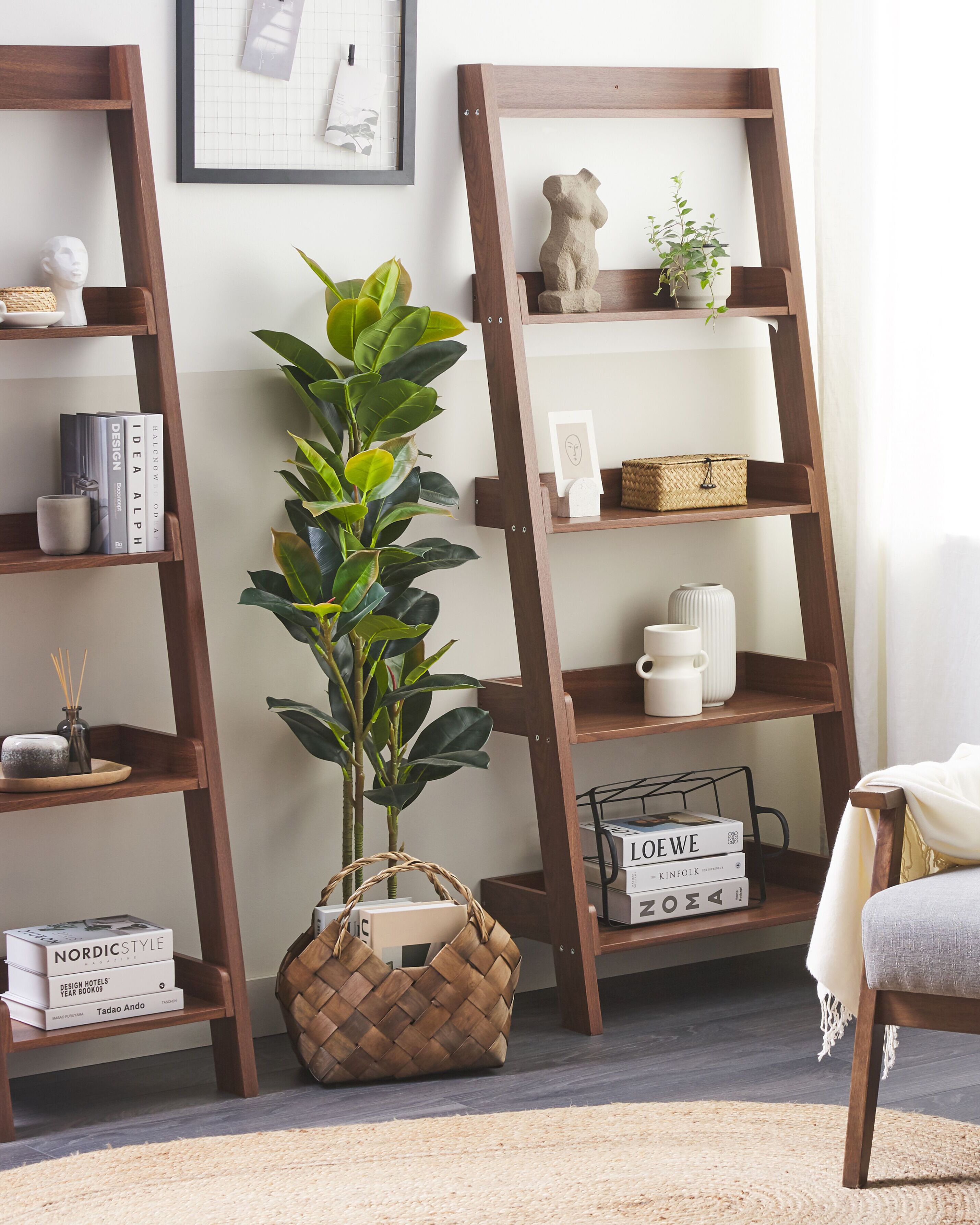 5 Tier Shelving Unit MOBILE TRIO 167 cm Dark Brown