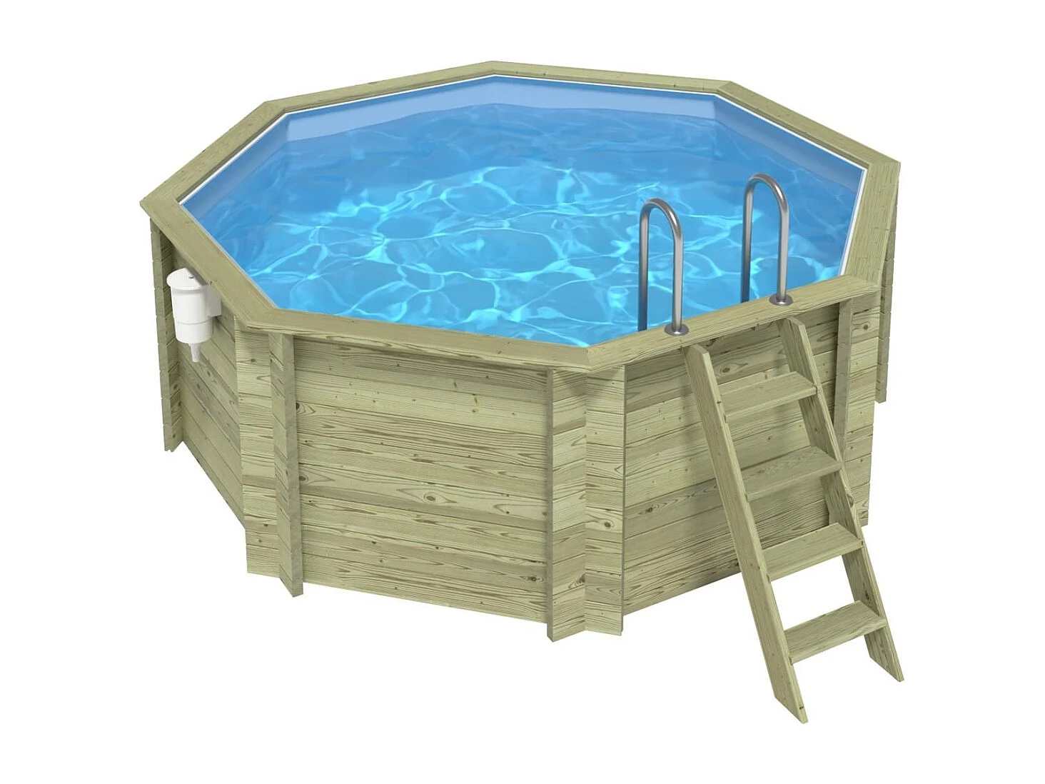 Piscine en bois CORAL 3.25 x 3.25 - H.1.18 m, bleu pâle, autoportante - sans dalle - BAS7301OSP - ALTANKA