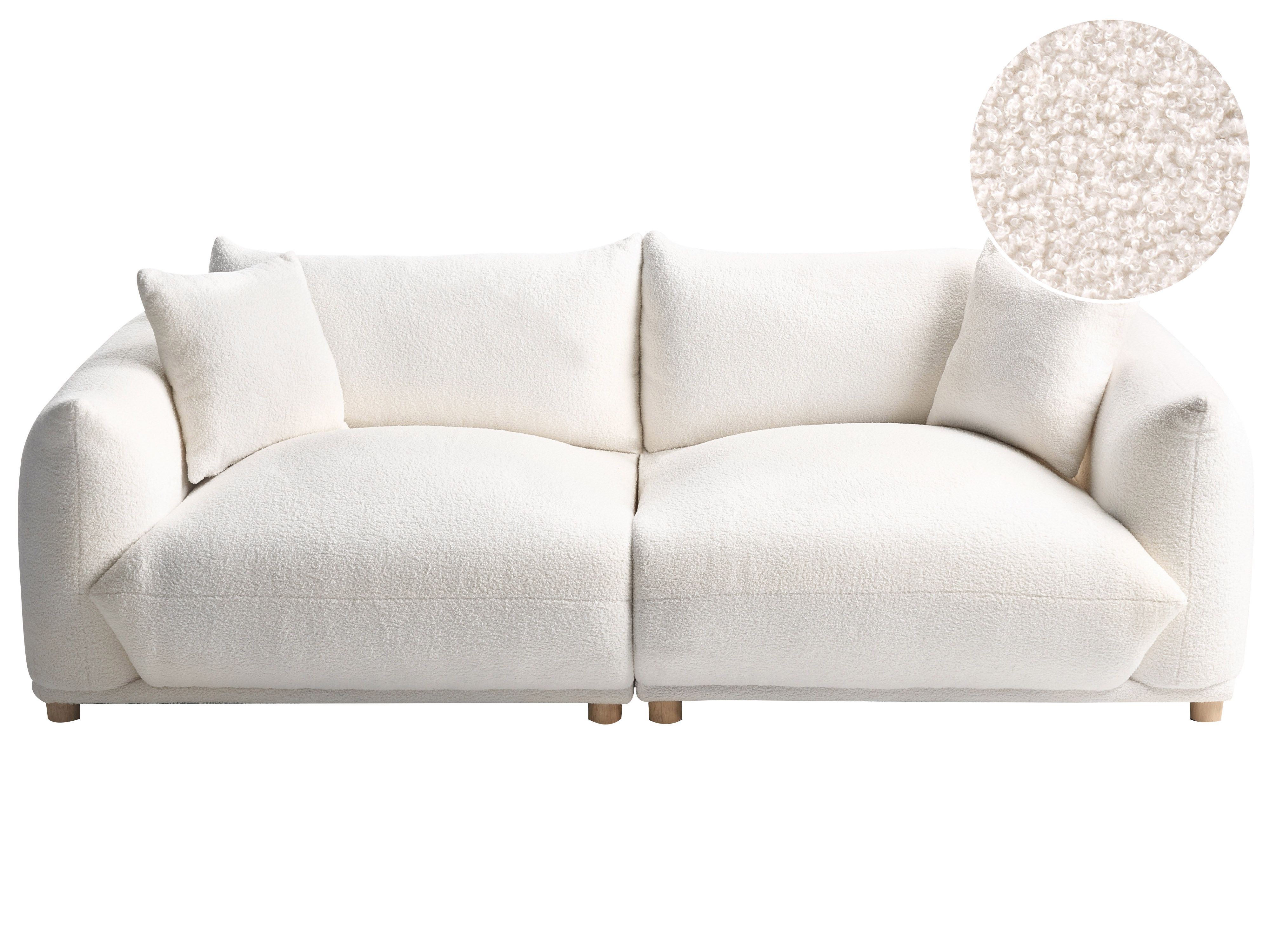 Sofa 3 Seater LUVOS Boucle Off-White