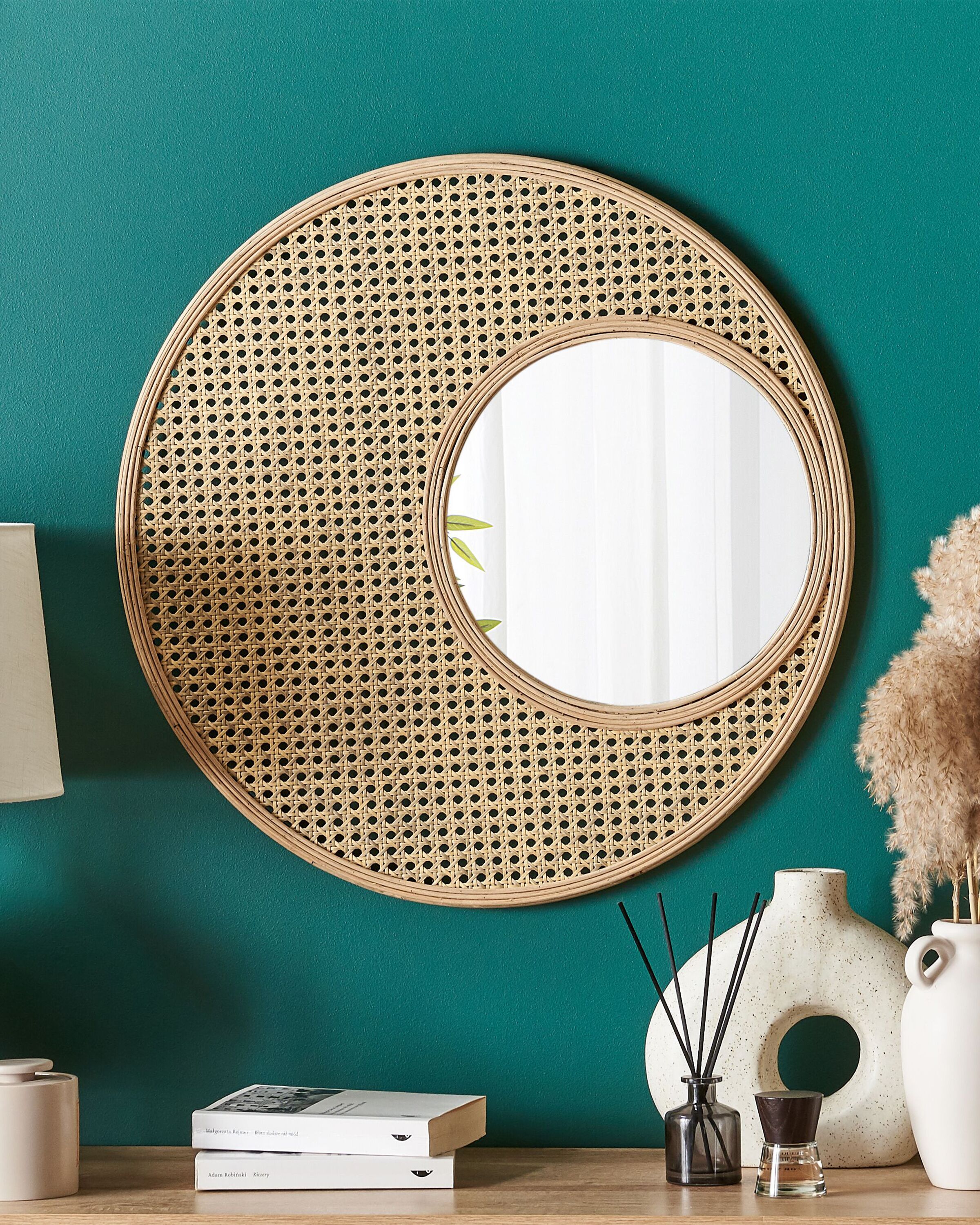 Wall Mirror PALAU 60 cm 60 cm Rattan Natural