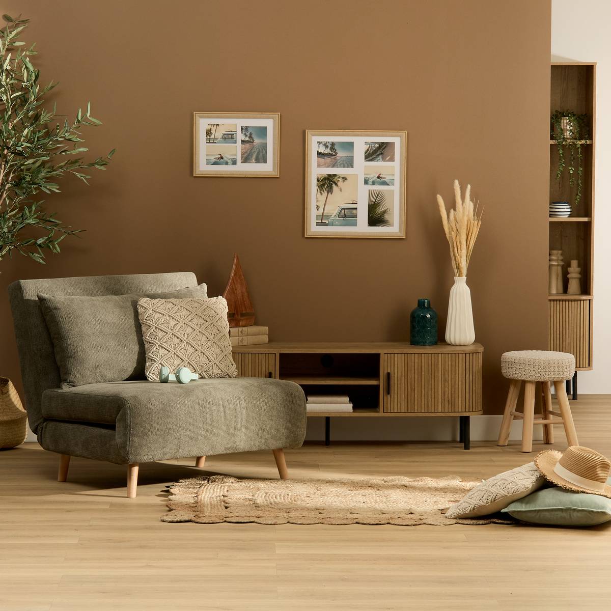 Armchair "Kora" L. 92 cm, Cream