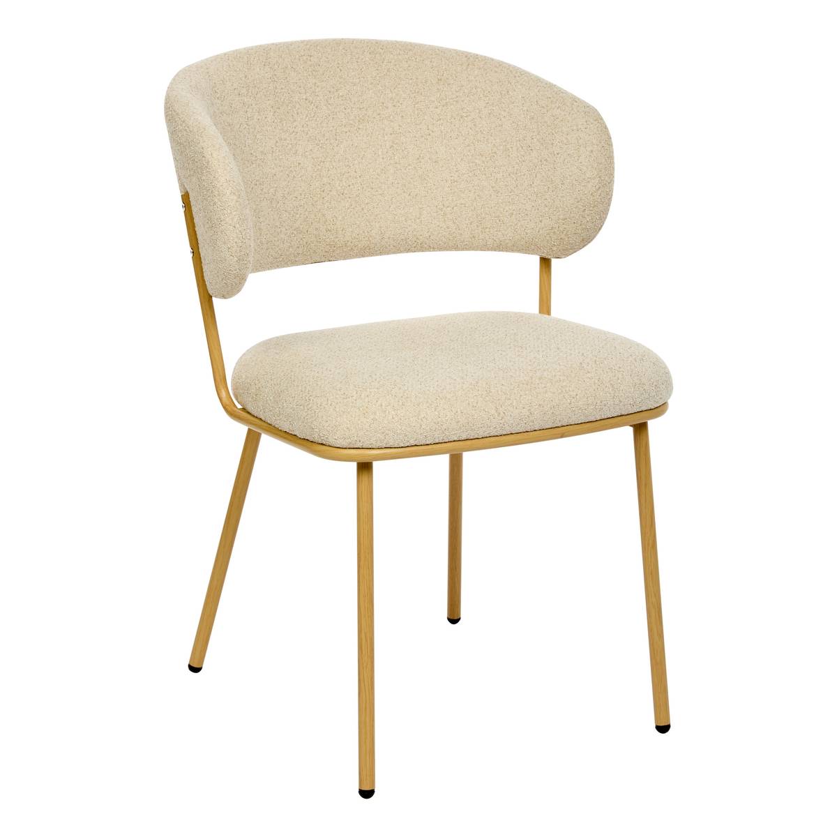 Set of 2 "Alba" chairs Steel, Polyester, Beige