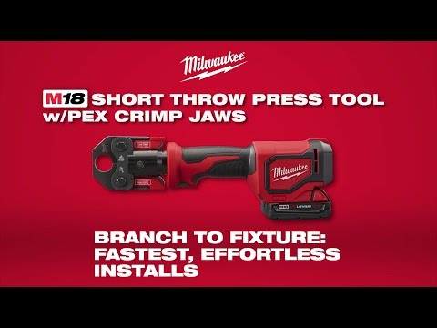 Milwaukee M18 18V Lithium-Ion Short Throw Cordless Press Tool Kit with 3 PEX Crimp Jaws