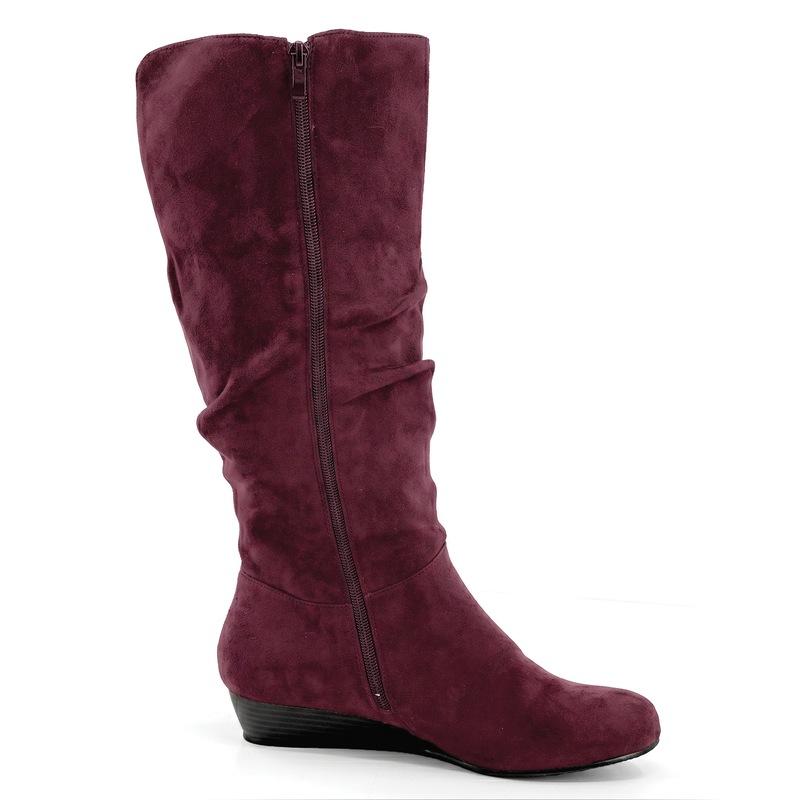 Amanda D'Laurie Tall Scrunch Boot: Rich Faux Suede with 1